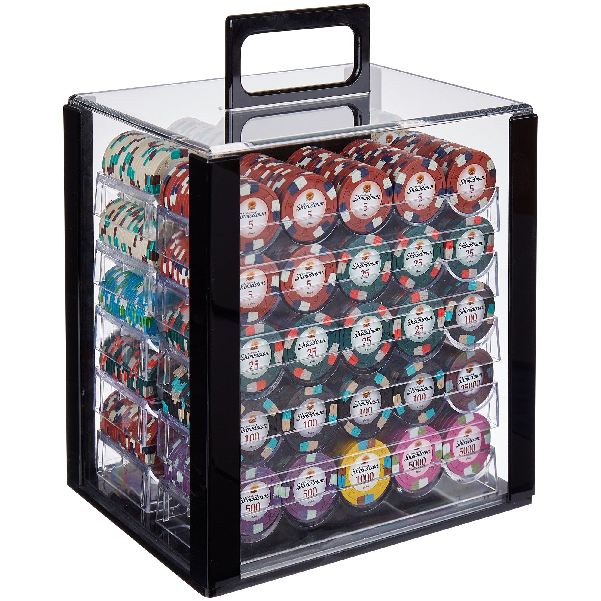 Showdown 13.5-gram Poker Chip Set in Acrylic Case (1000 Count) - Clay Composite