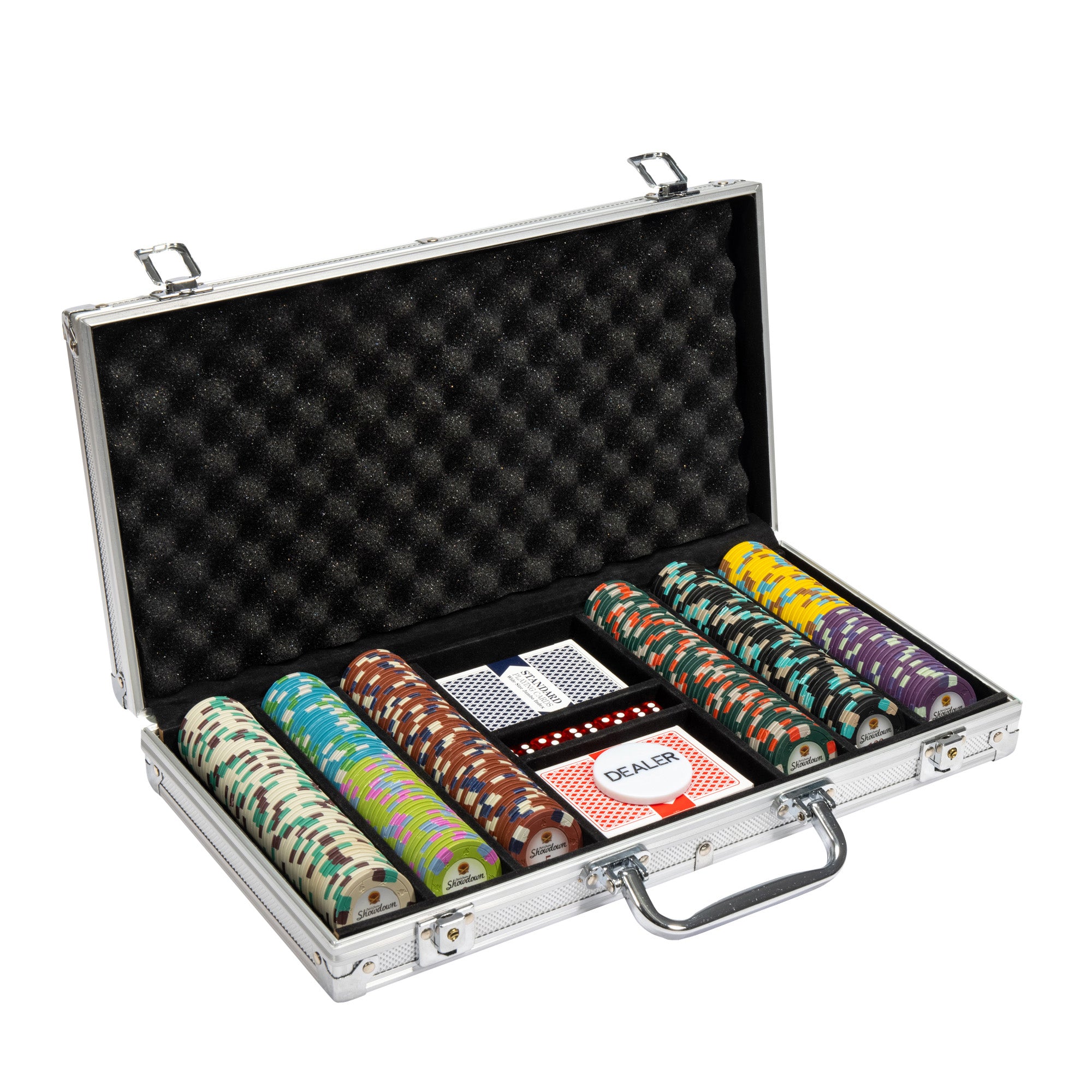 Showdown 13.5-gram Poker Chips in Aluminum Case (300 Count) - Clay Composite