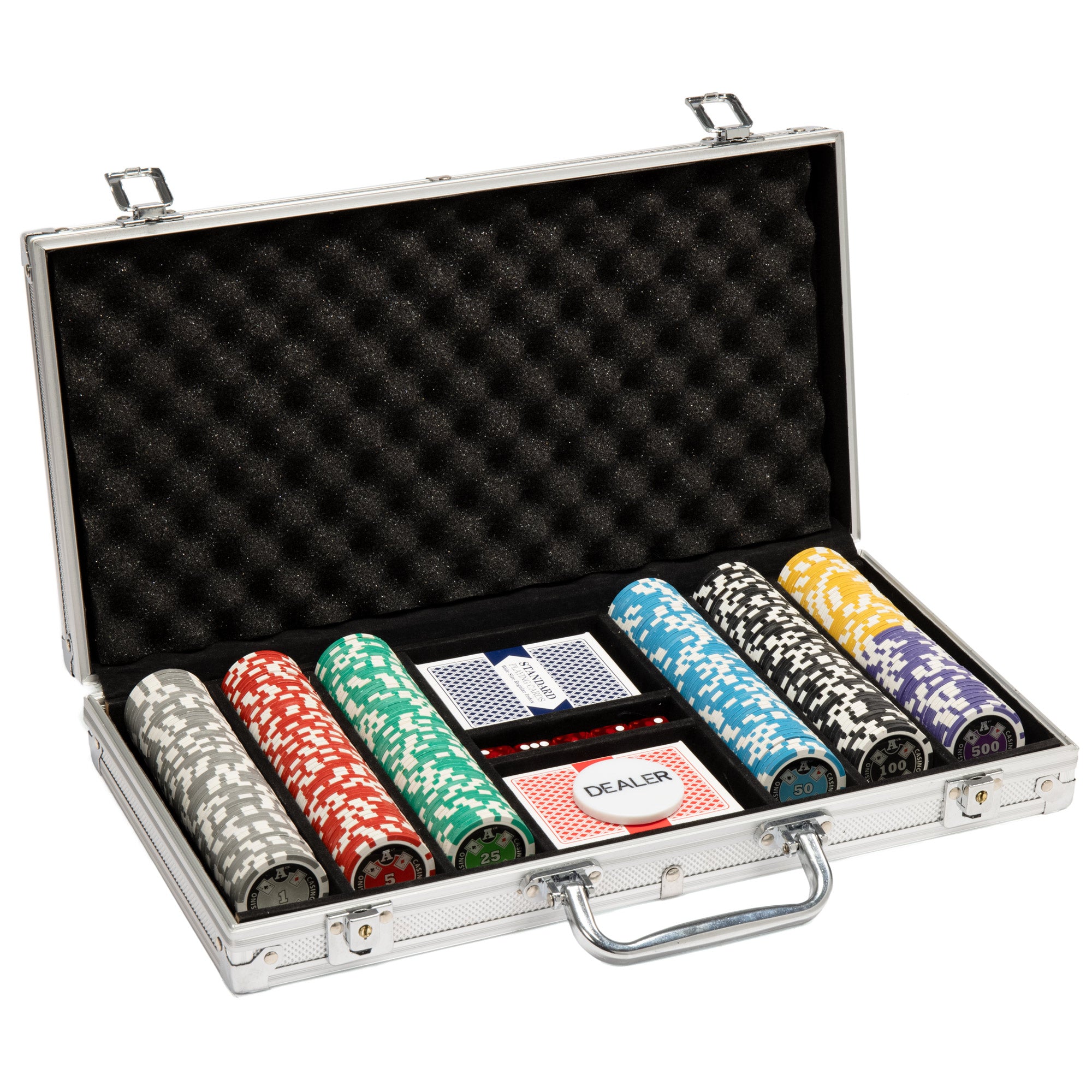 Ace Casino 14-gram Poker Chip Set in Aluminum Case (300 Count) - Clay Composite