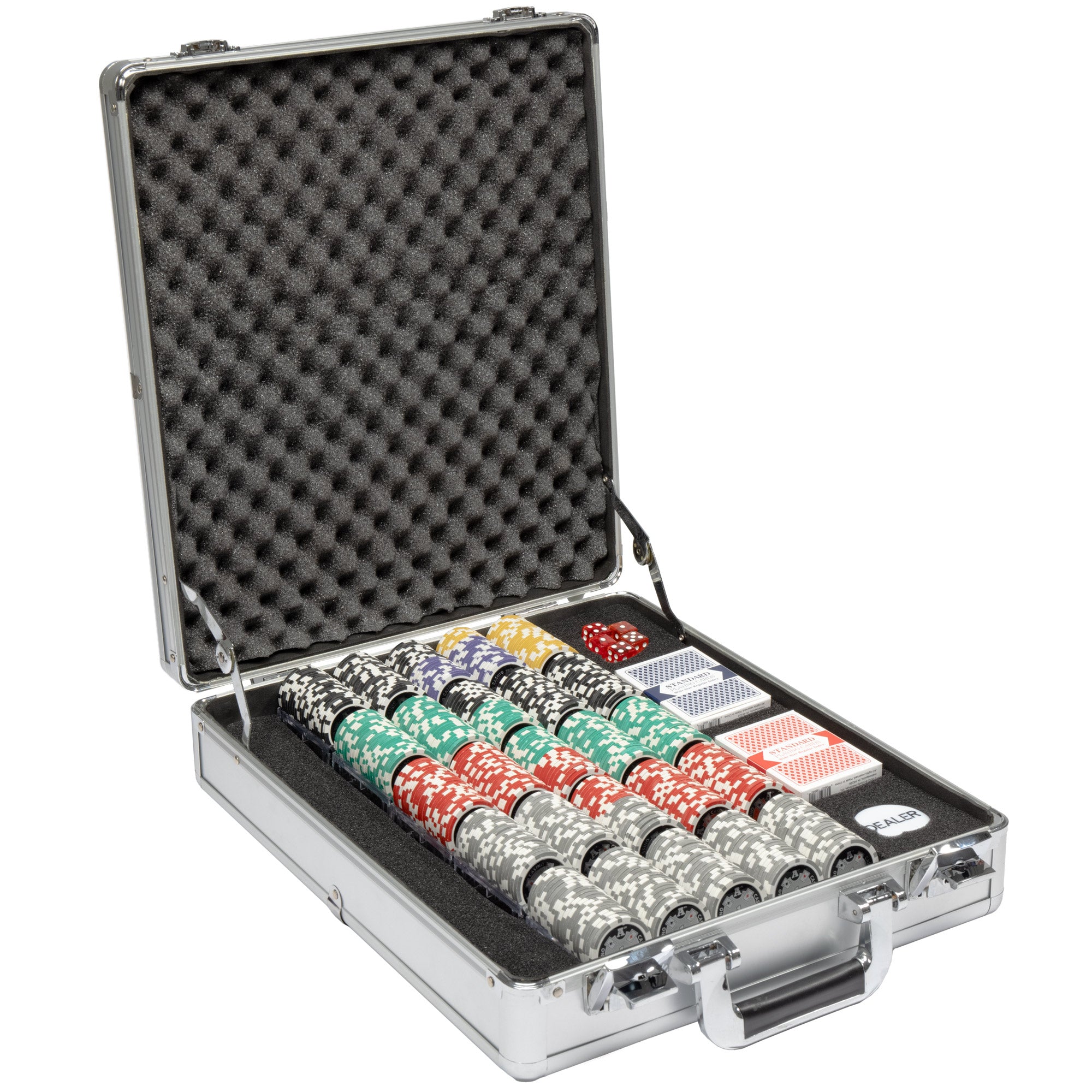 Ace Casino 14-gram Poker Chip Set in Claysmith Aluminum Case (500 Count) - Clay Composite