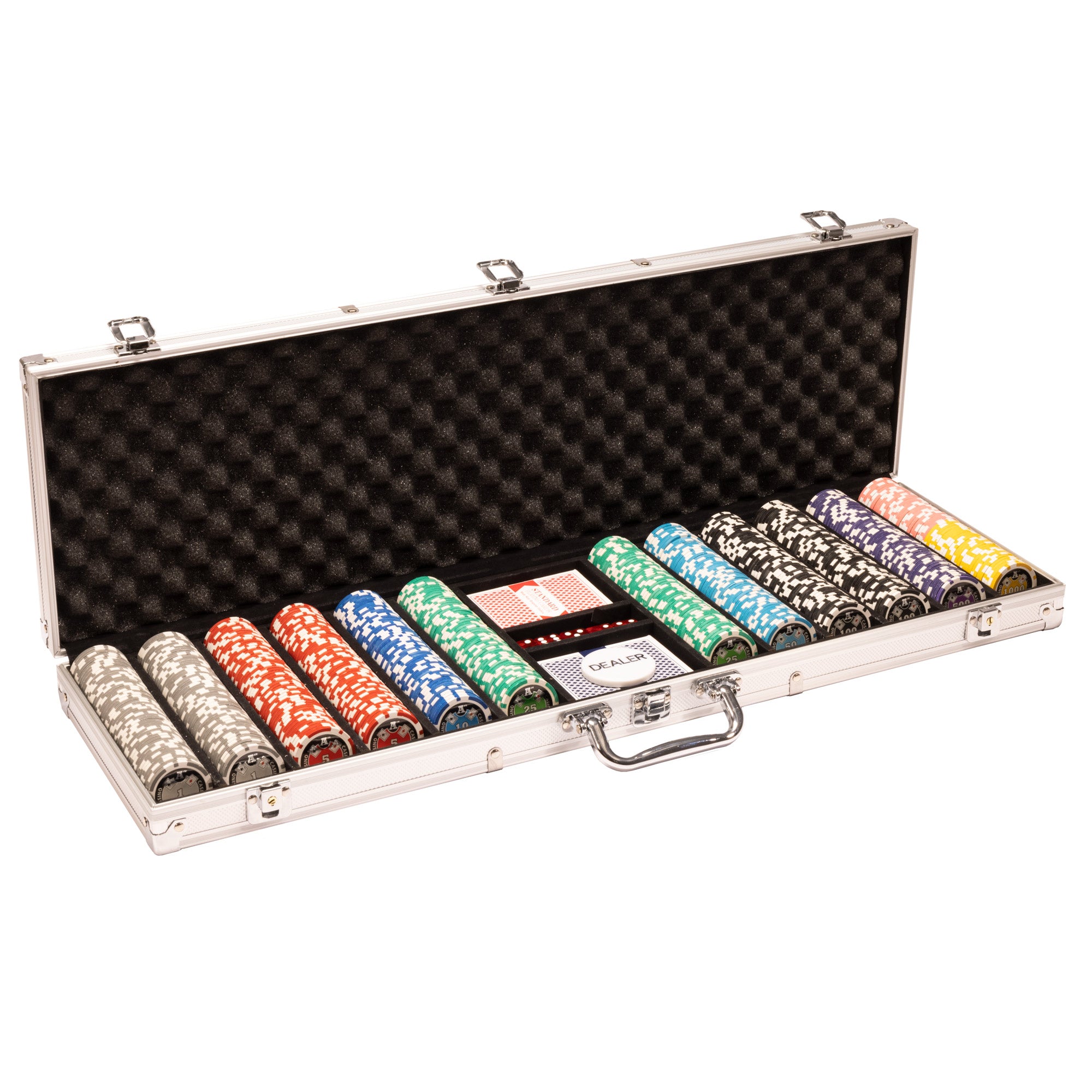 Ace Casino 14-gram Poker Chip Set in Aluminum Case (600 Count) - Clay Composite