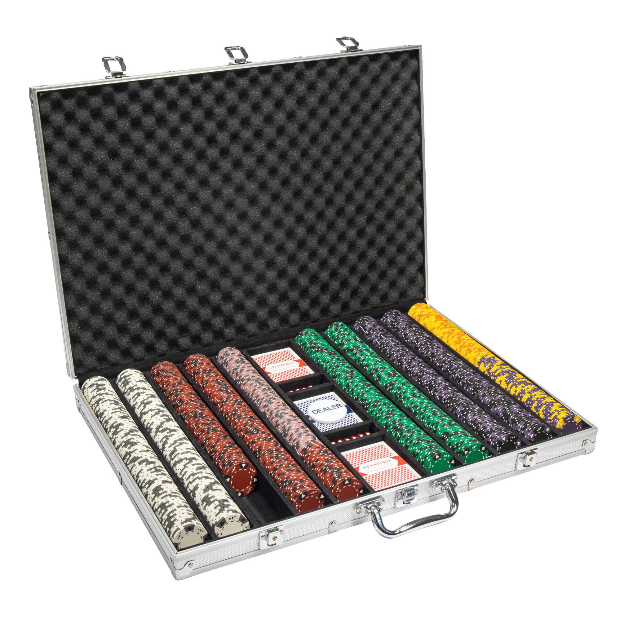 Ace King 14-gram Poker Chip Set in Aluminum Case (1000 Count) - Clay Composite