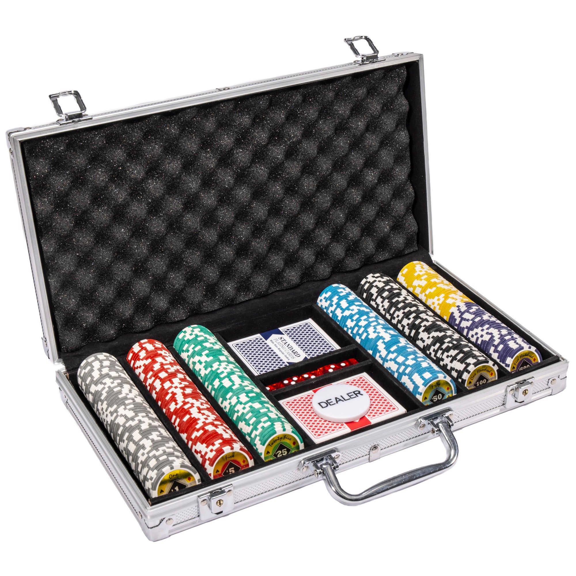 Black Diamond 14-gram Poker Chip Set in Aluminum Case (300 Count) - Clay Composite