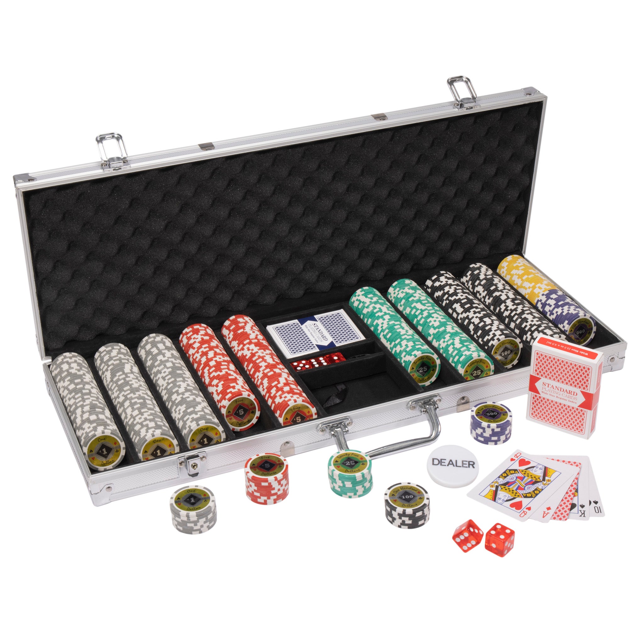 Black Diamond 14-gram Poker Chip Set in Aluminum Case (500 Count) - Clay Composite