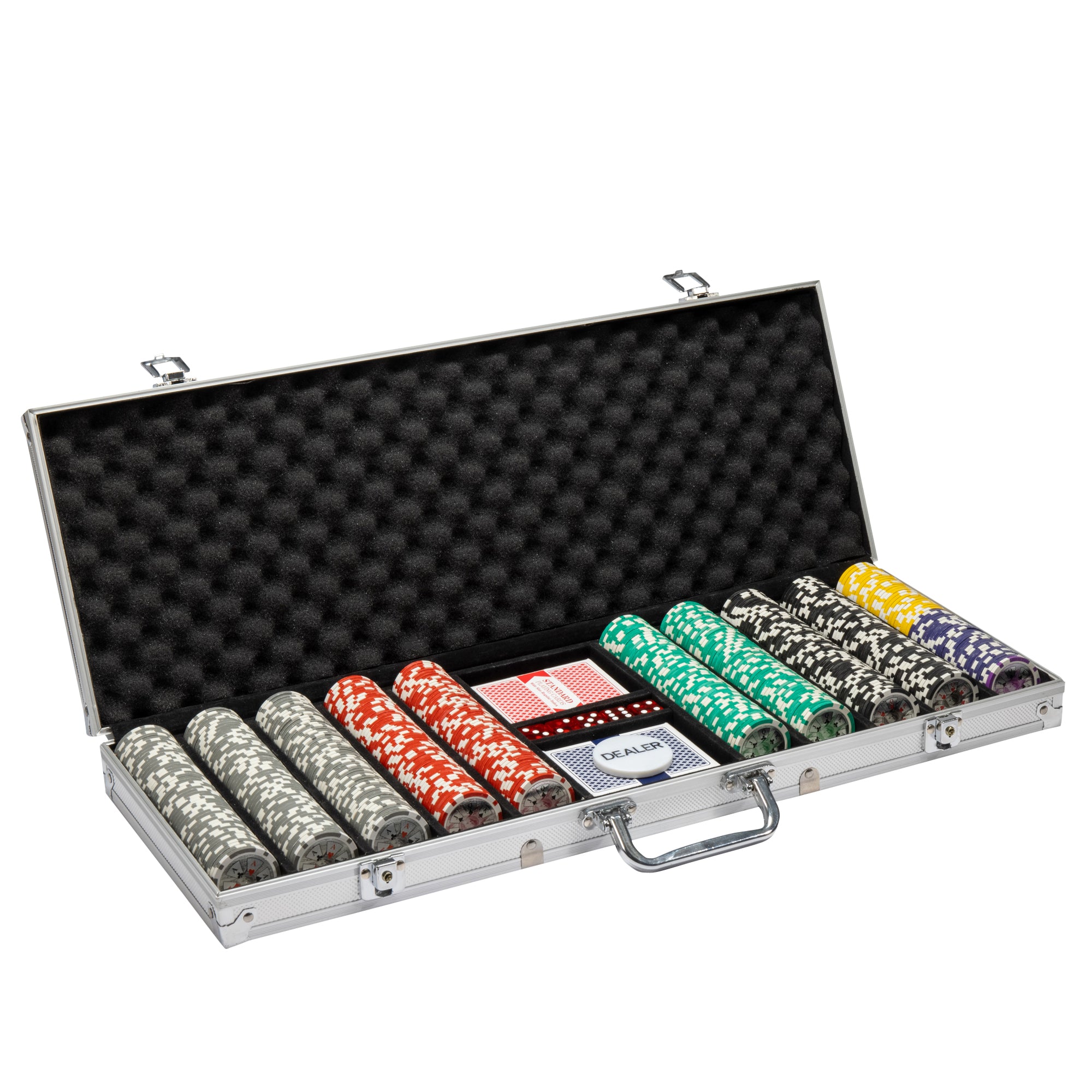 Ben Franklin 14-gram Poker Chip Set in Aluminum Case (500 Count) - Clay Composite