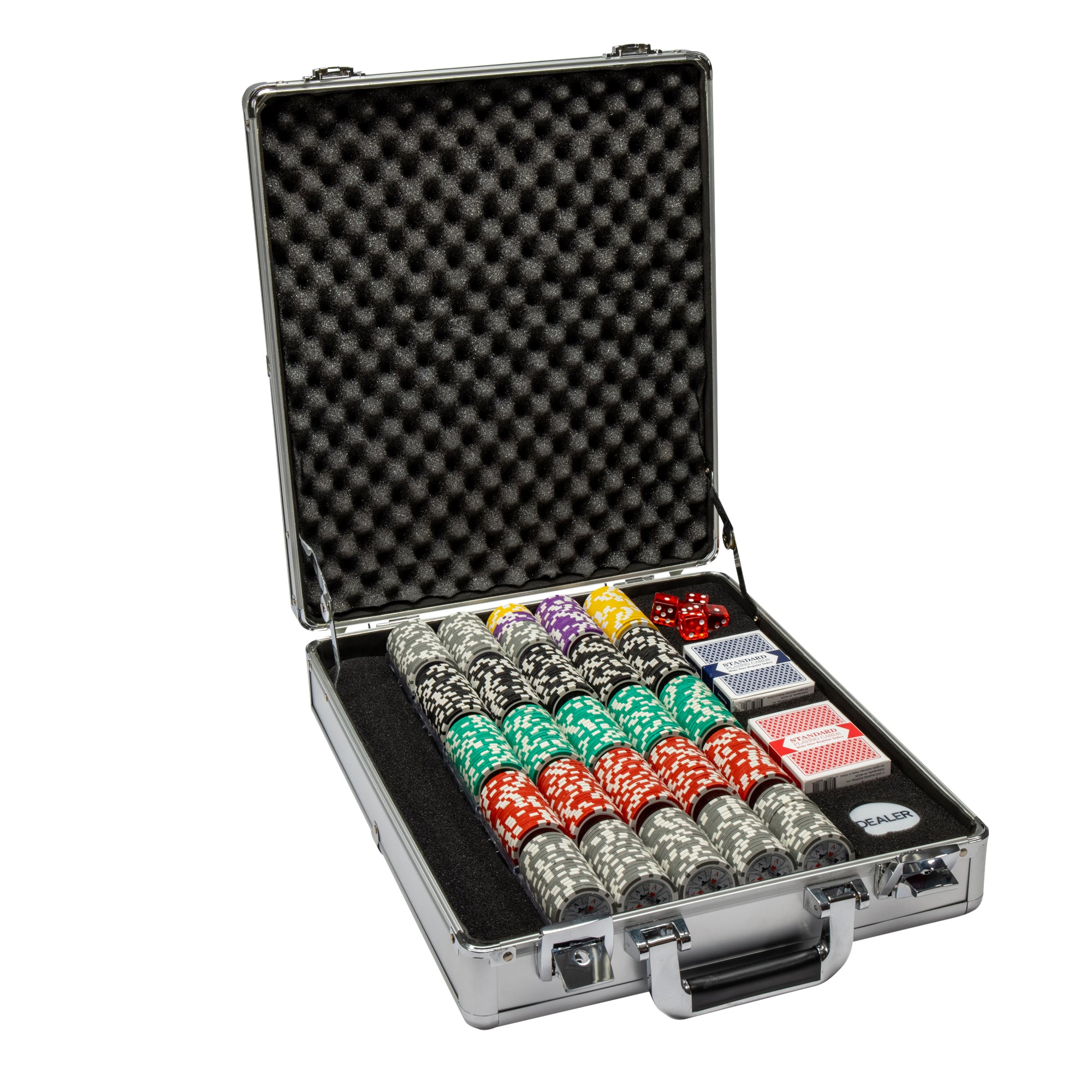 Ben Franklin 14-gram Poker Chip Set in Claysmith Aluminum Case (500 Count) - Clay Composite