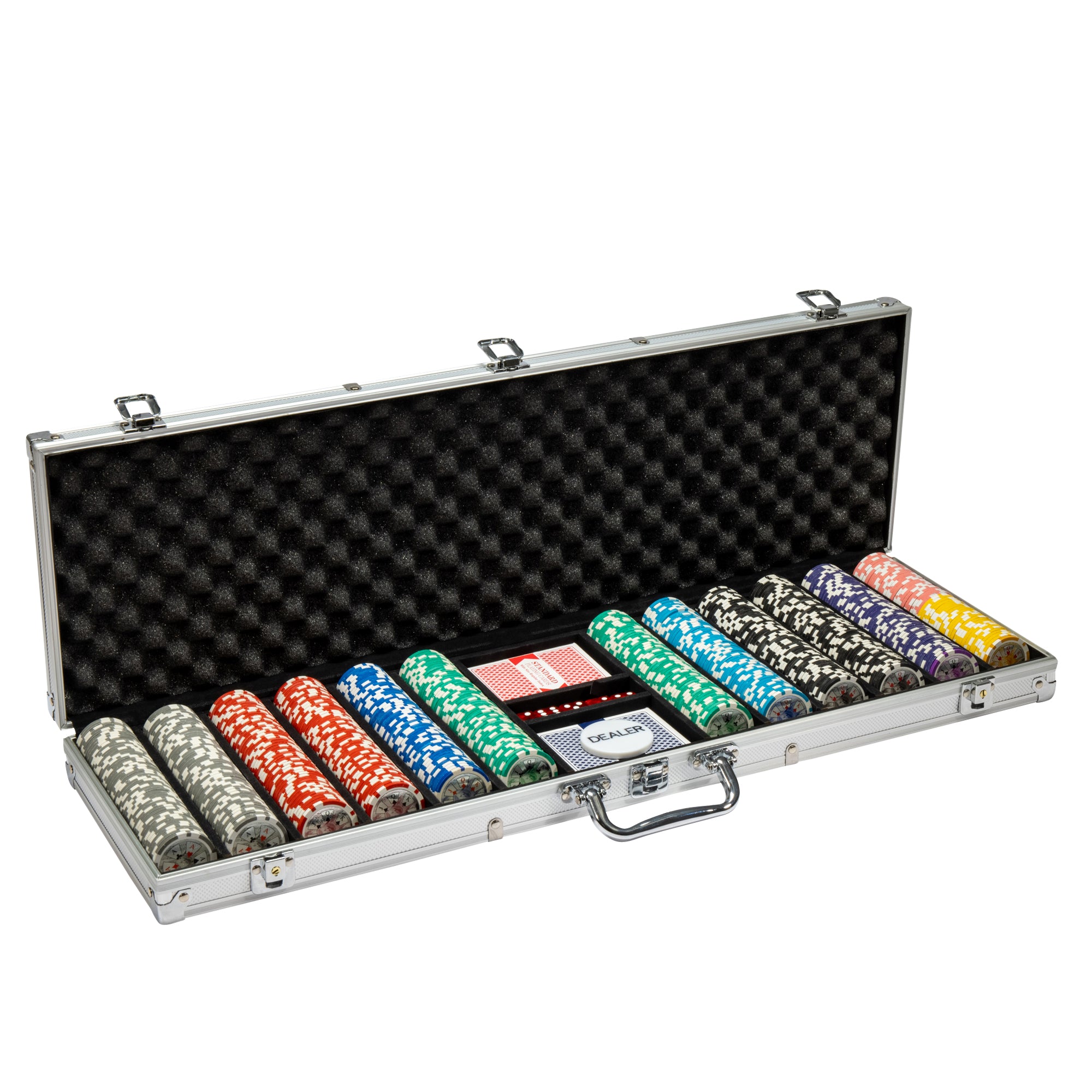 Ben Franklin 14-gram Poker Chip Set in Aluminum Case (600 Count) - Clay Composite