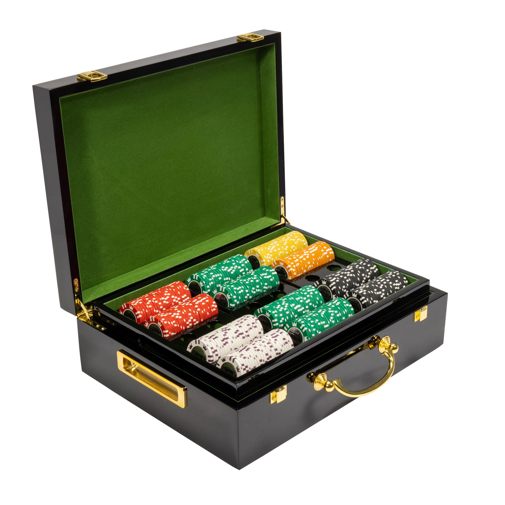 500 Ct Coin Inlay 15 Gram Poker Chip Set w/ Hi Gloss Wooden Case