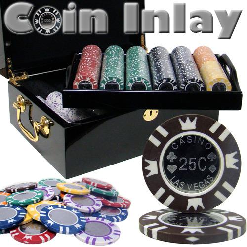 500 Ct Mahogany Set Custom Pack - Coin Inlay 15 Gram Chips