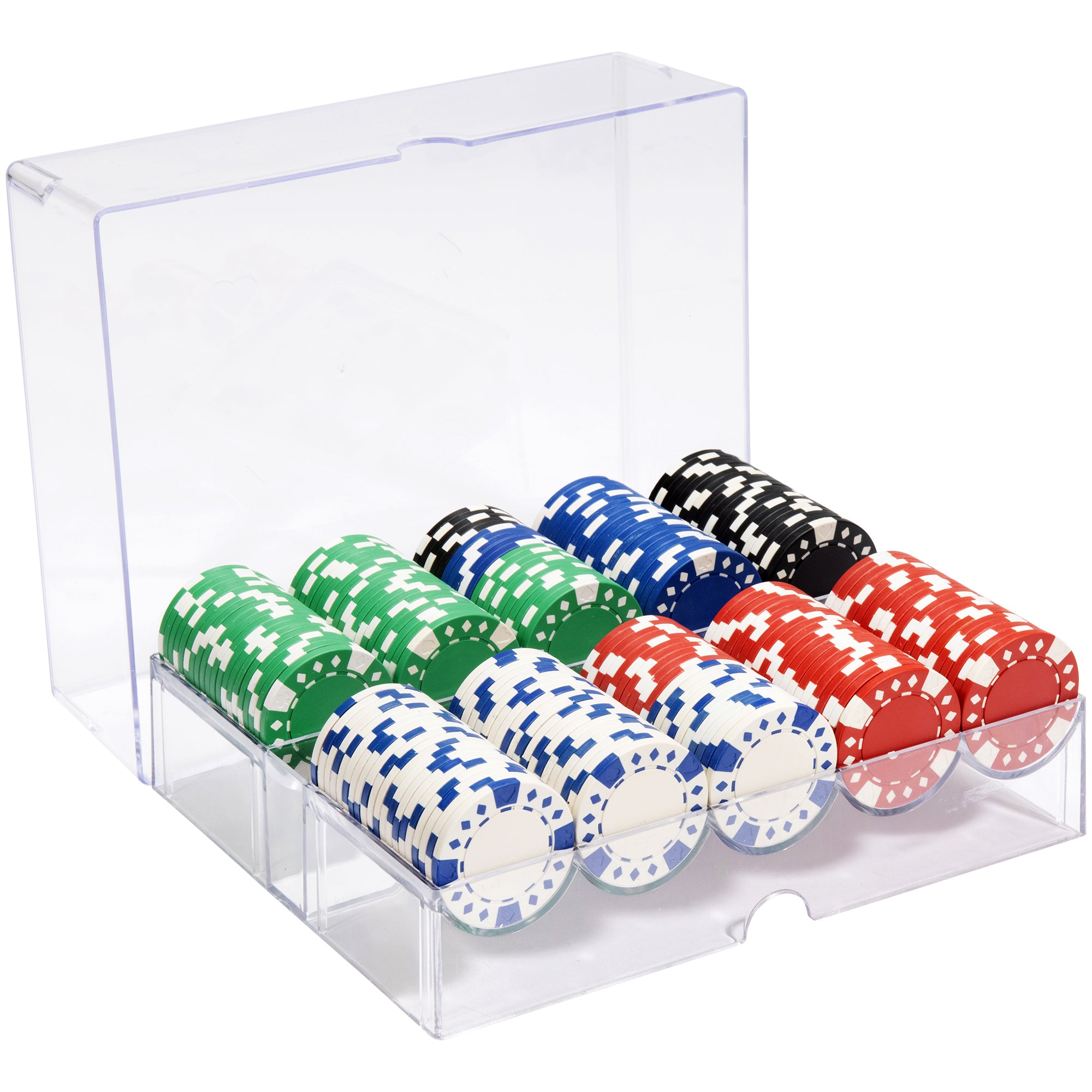 Diamond Suited 12.5-gram Poker Chip Set in Acrylic Tray (200 Count)