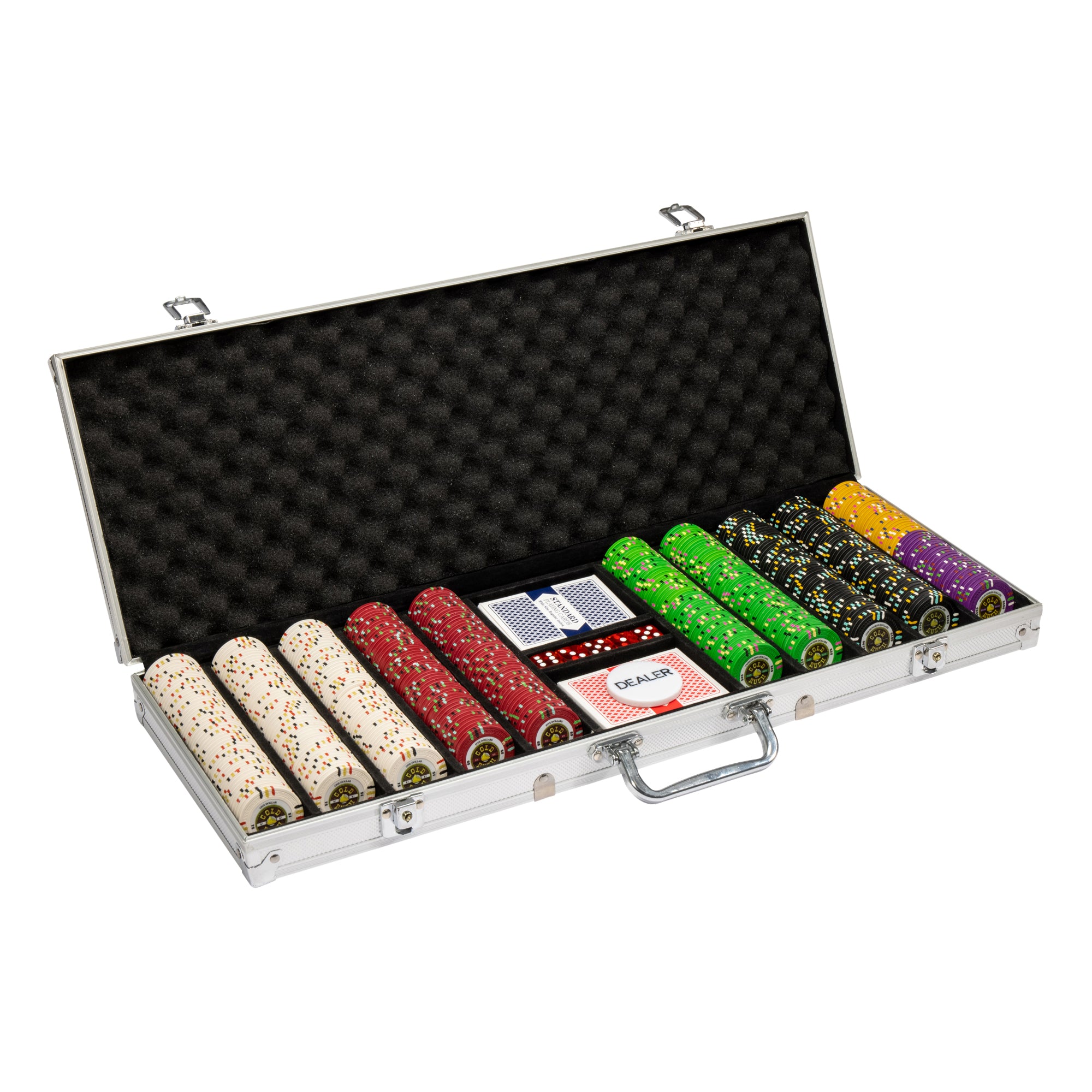 500Ct Claysmith Gaming "Gold Rush" Chip Set in Aluminum Case