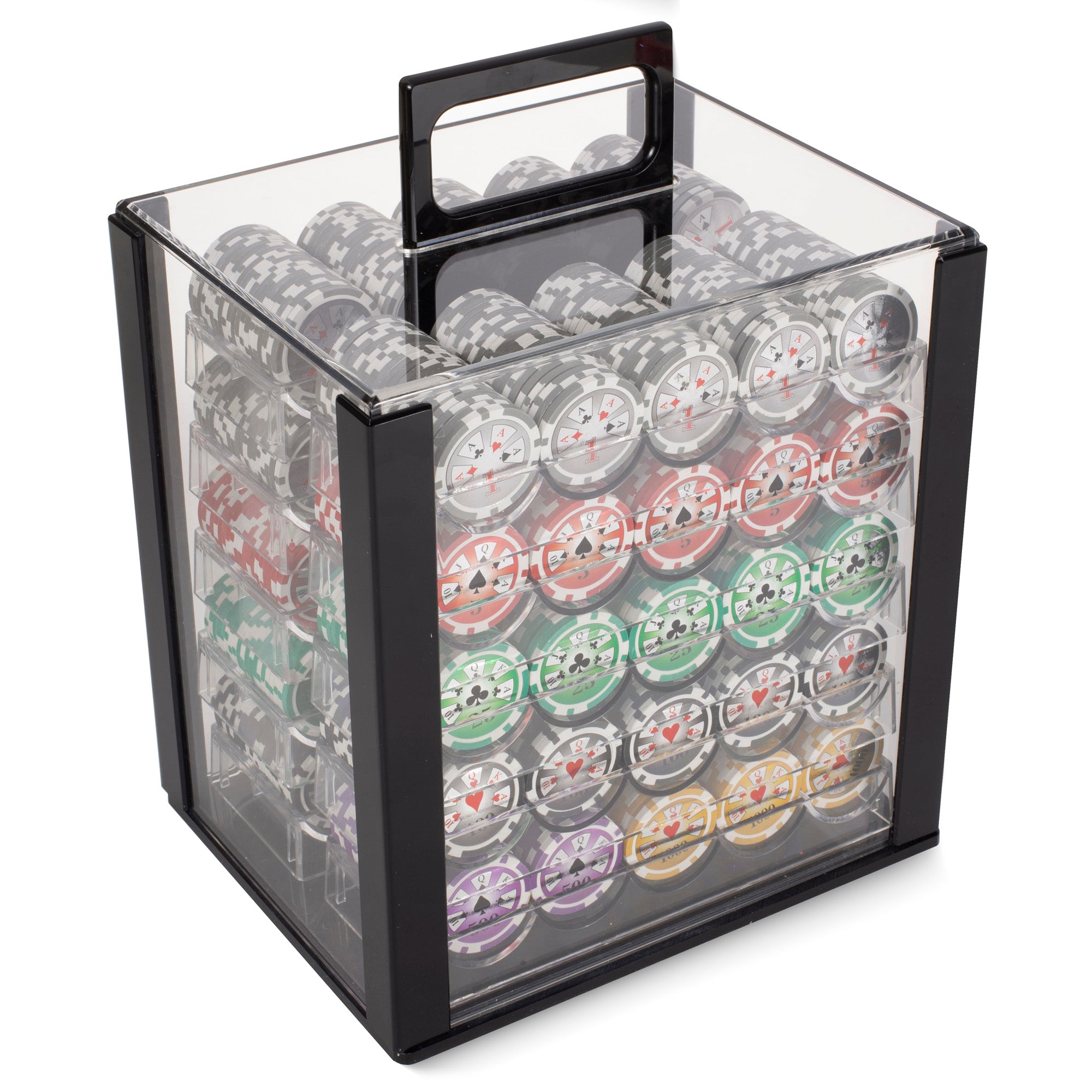Hi Roller 14-gram Holo Inlay Poker Chip Set in Acrylic Case (1000 Count)