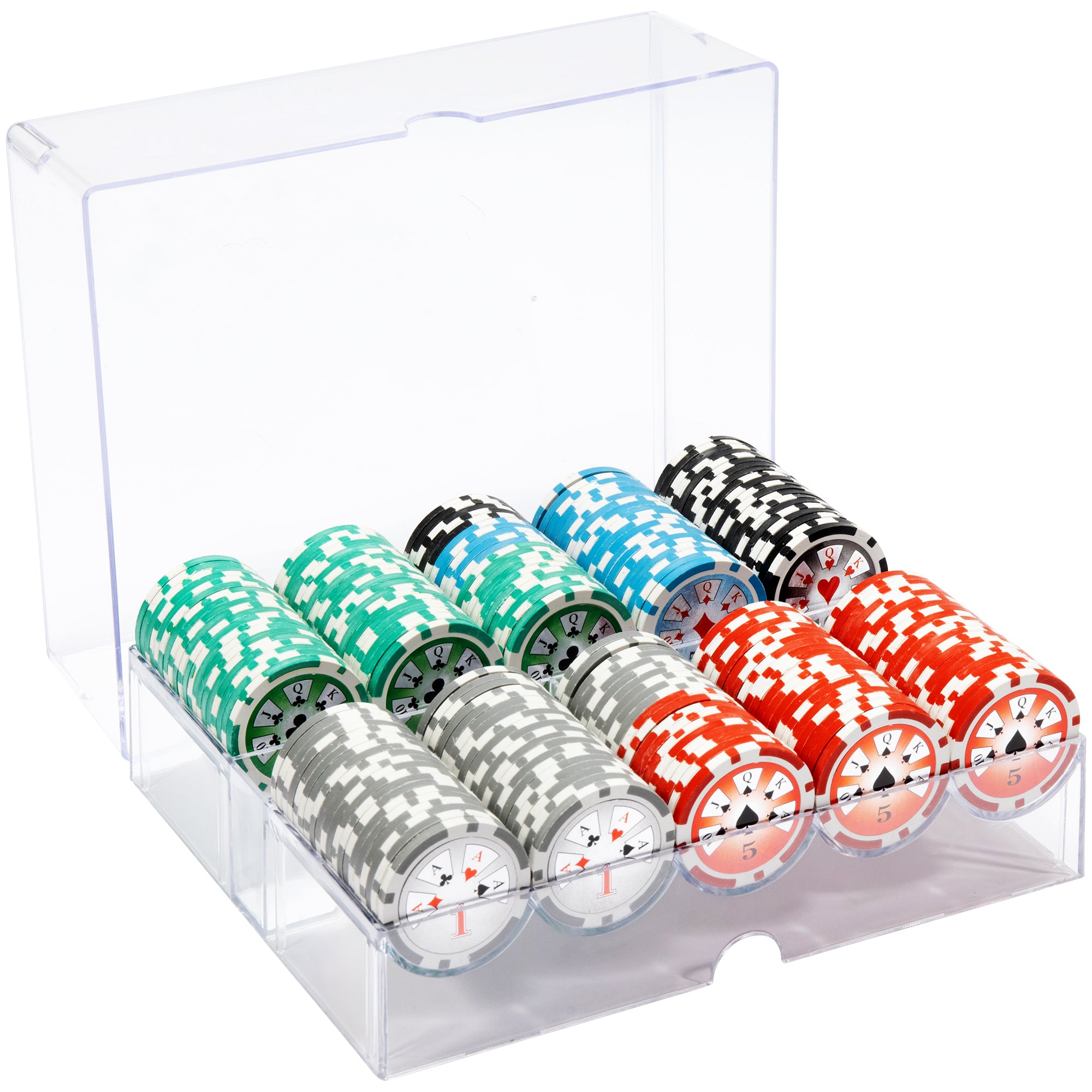 Hi Roller 14-gram Poker Chip Set in Acrylic Tray (200 Count) - Clay Composite