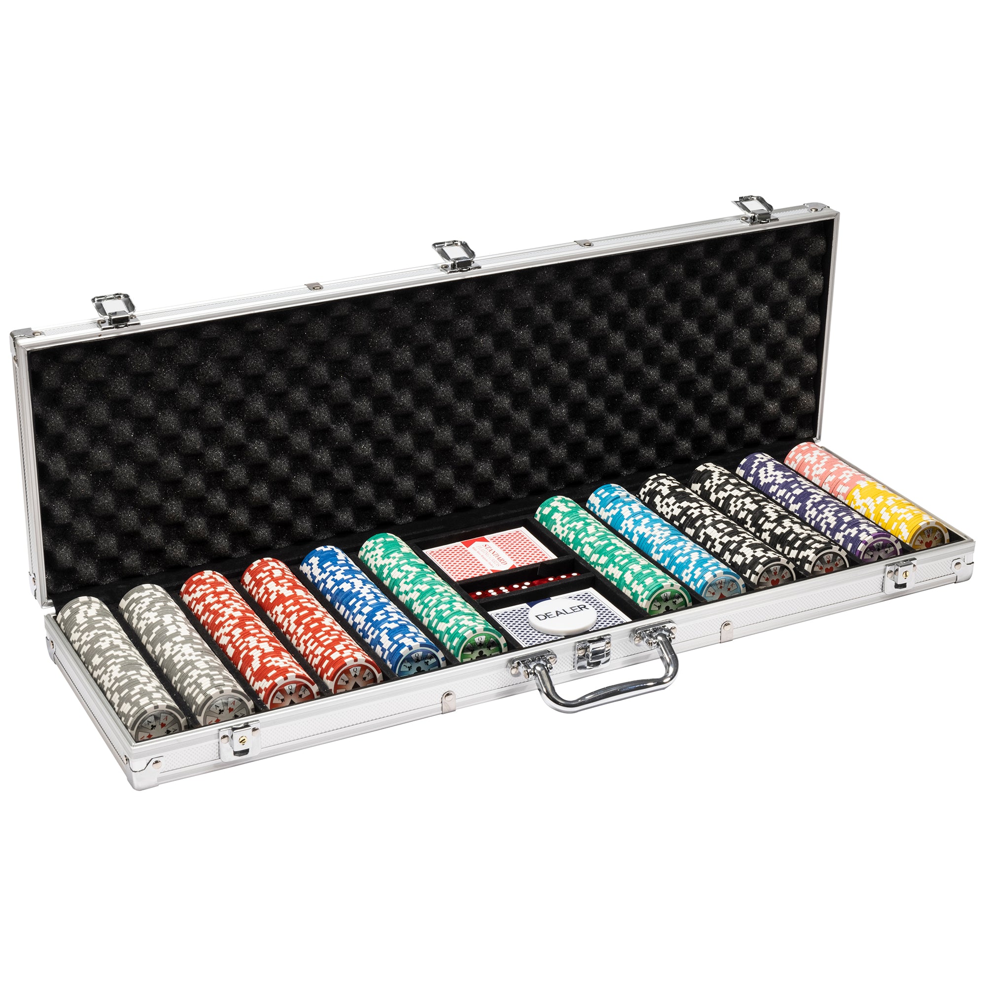 600 Ct Hi Roller 14 Gram Poker Chip Set w/ Aluminum Case