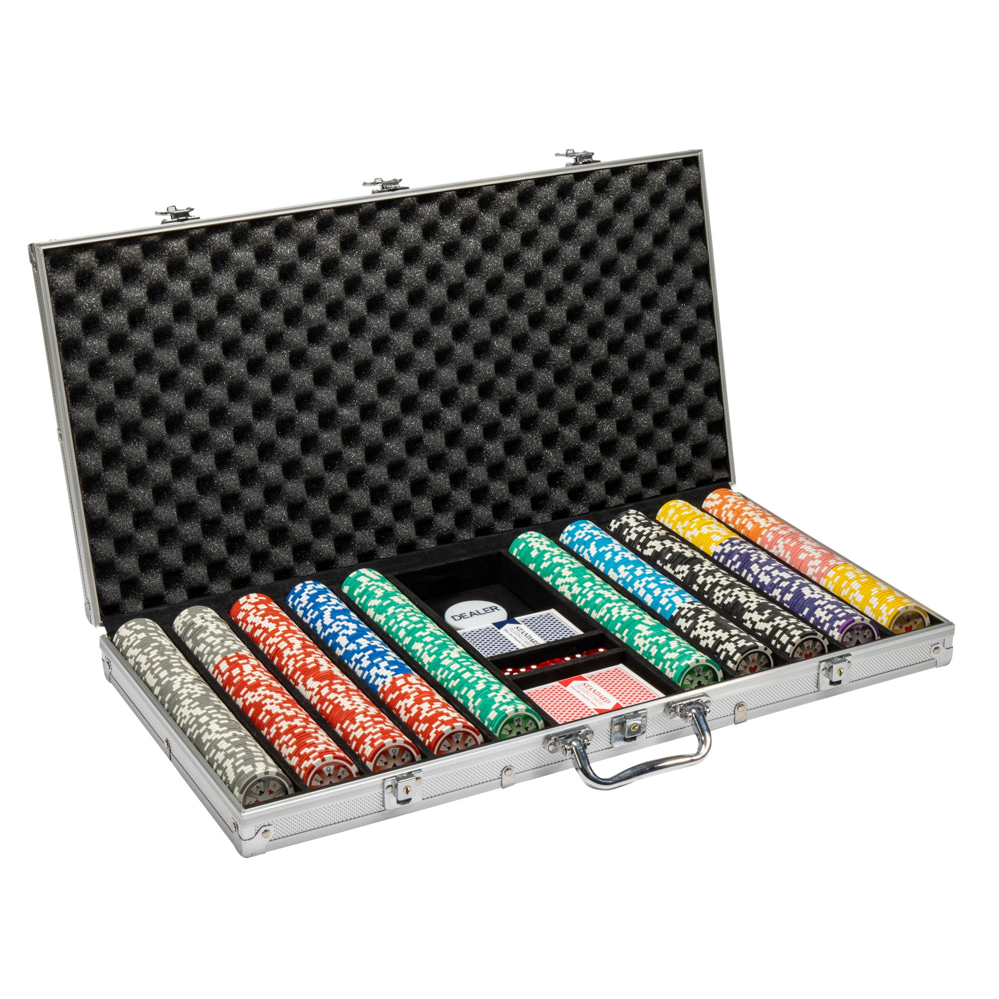 750 Ct Hi Roller 14 Gram Poker Chip Set w/ Aluminum Case