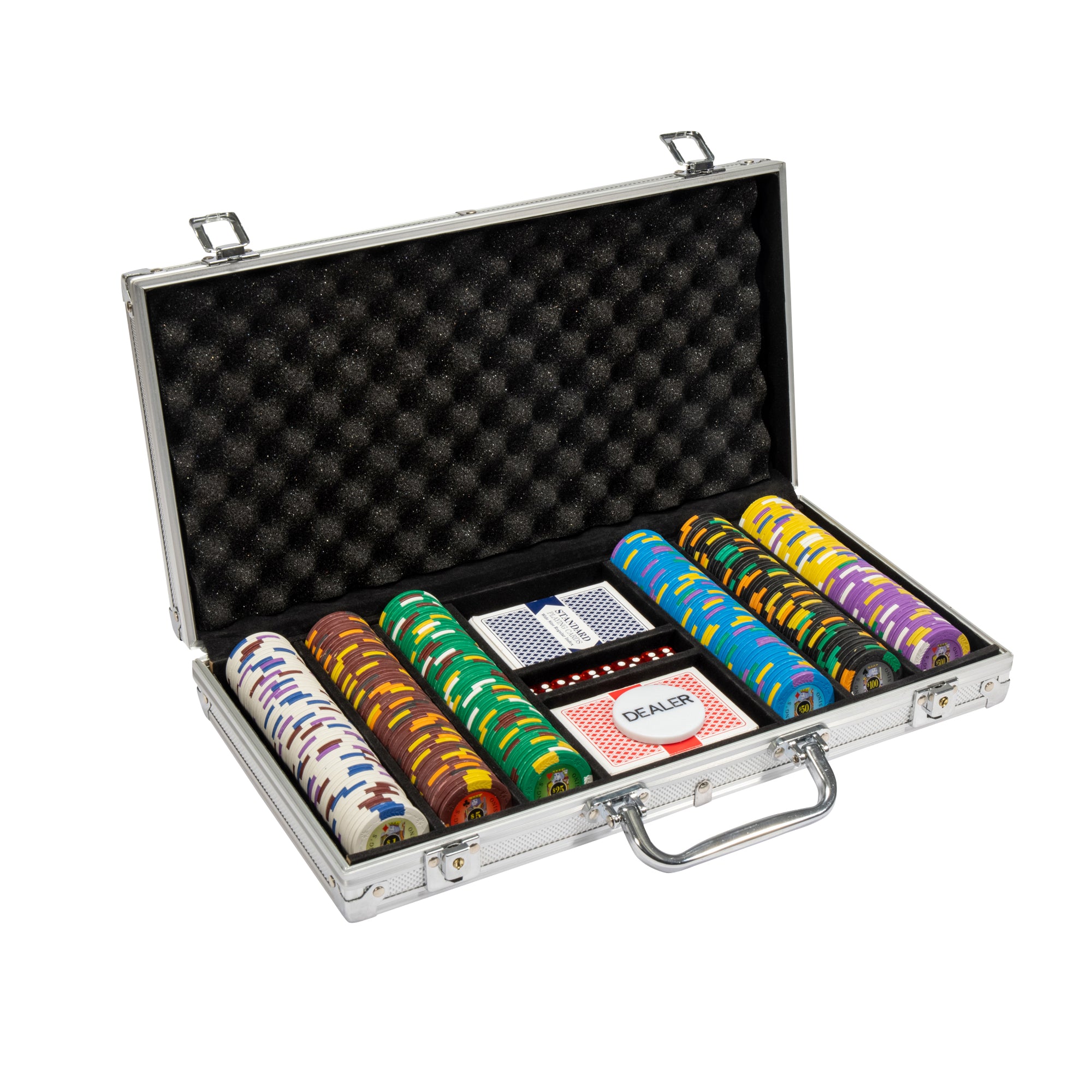 King's Casino 14-gram Poker Chip Set in Aluminum Case (300 Count) - Clay Composite