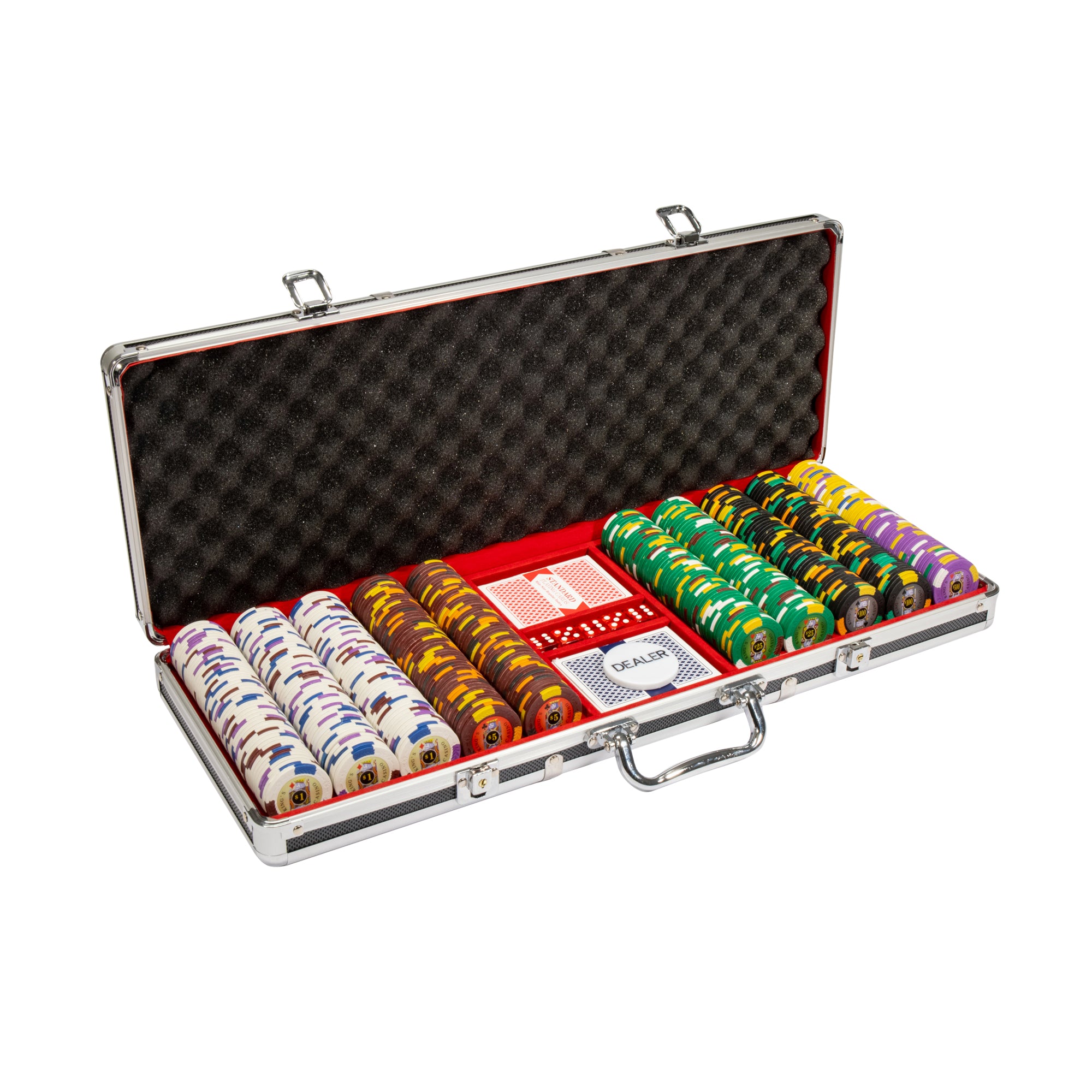 500 Black Aluminum Case King's Casino Poker Chip Set