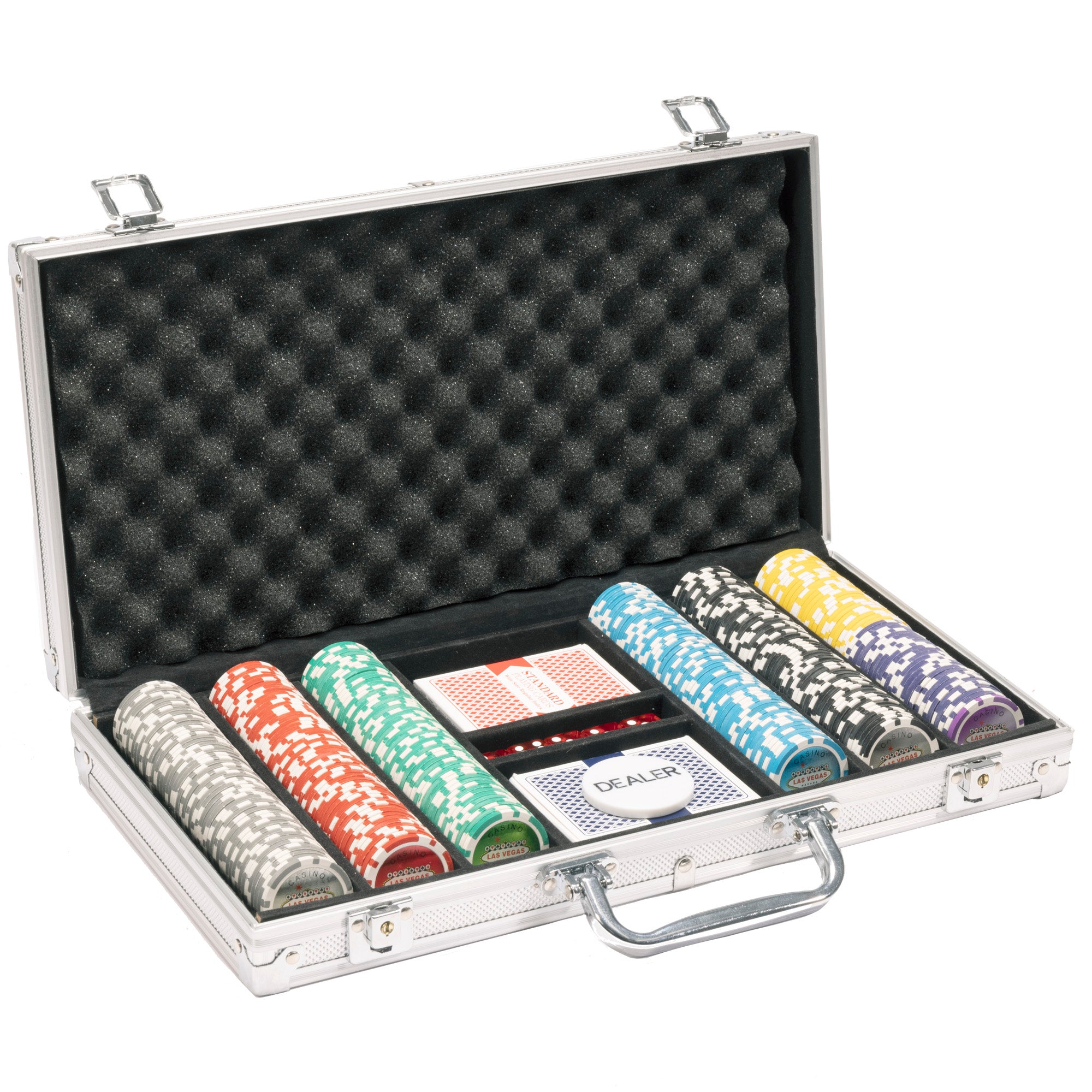 Las Vegas 14-gram Poker Chip Set in Aluminum Case (300 Count) - Clay Composite