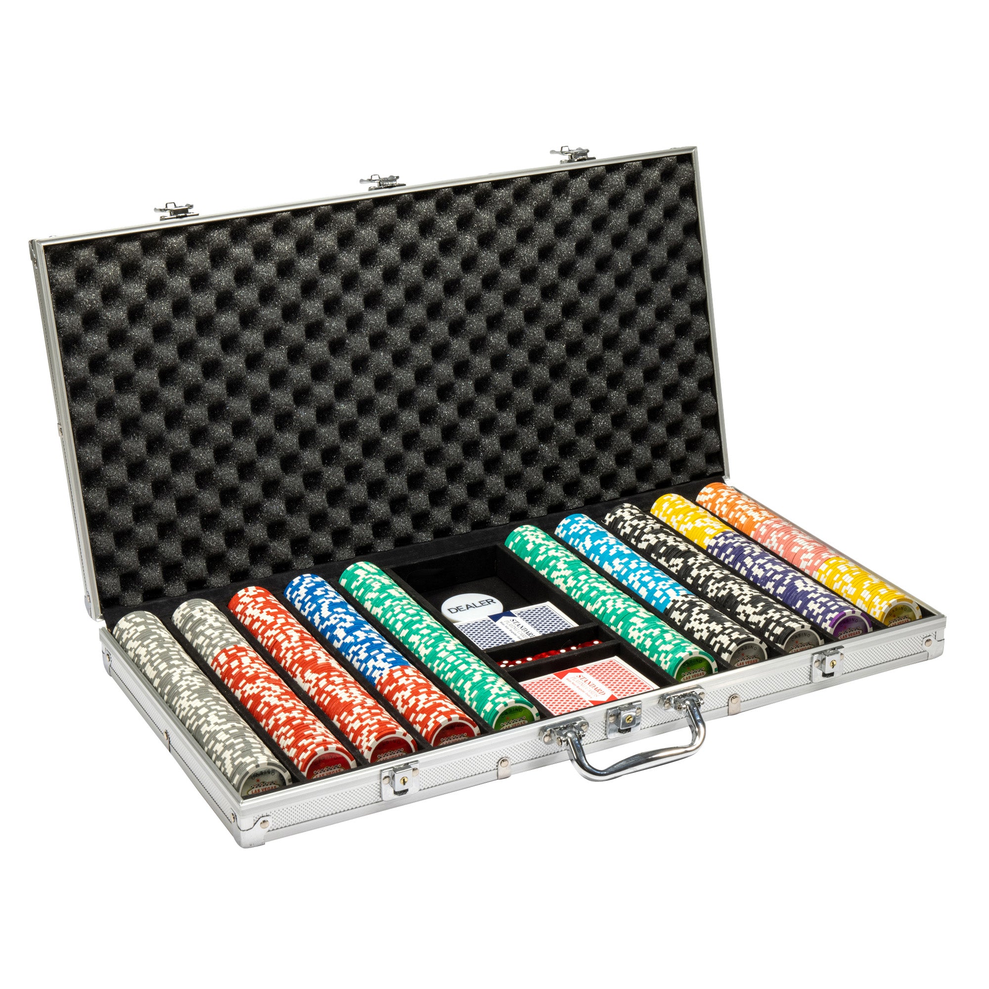 Las Vegas 14-gram Poker Chip Set in Aluminum Case (750 Count) - Clay Composite