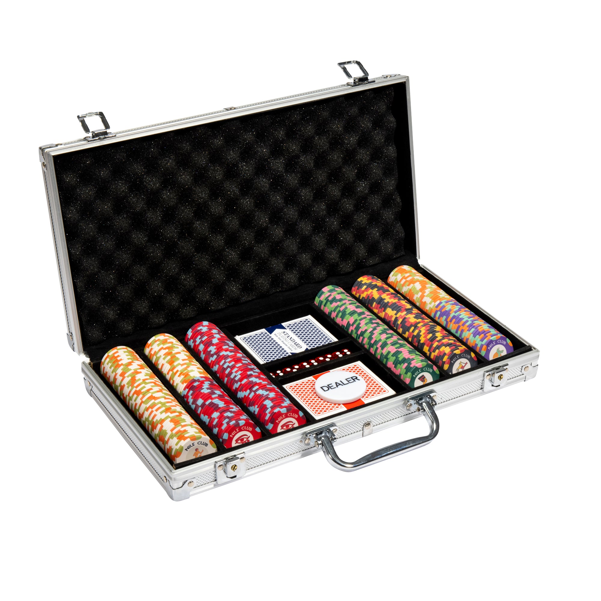 Nile Club 10-gram Ceramic Poker Chip Set in Aluminum Case (300 Count) - All Over Print