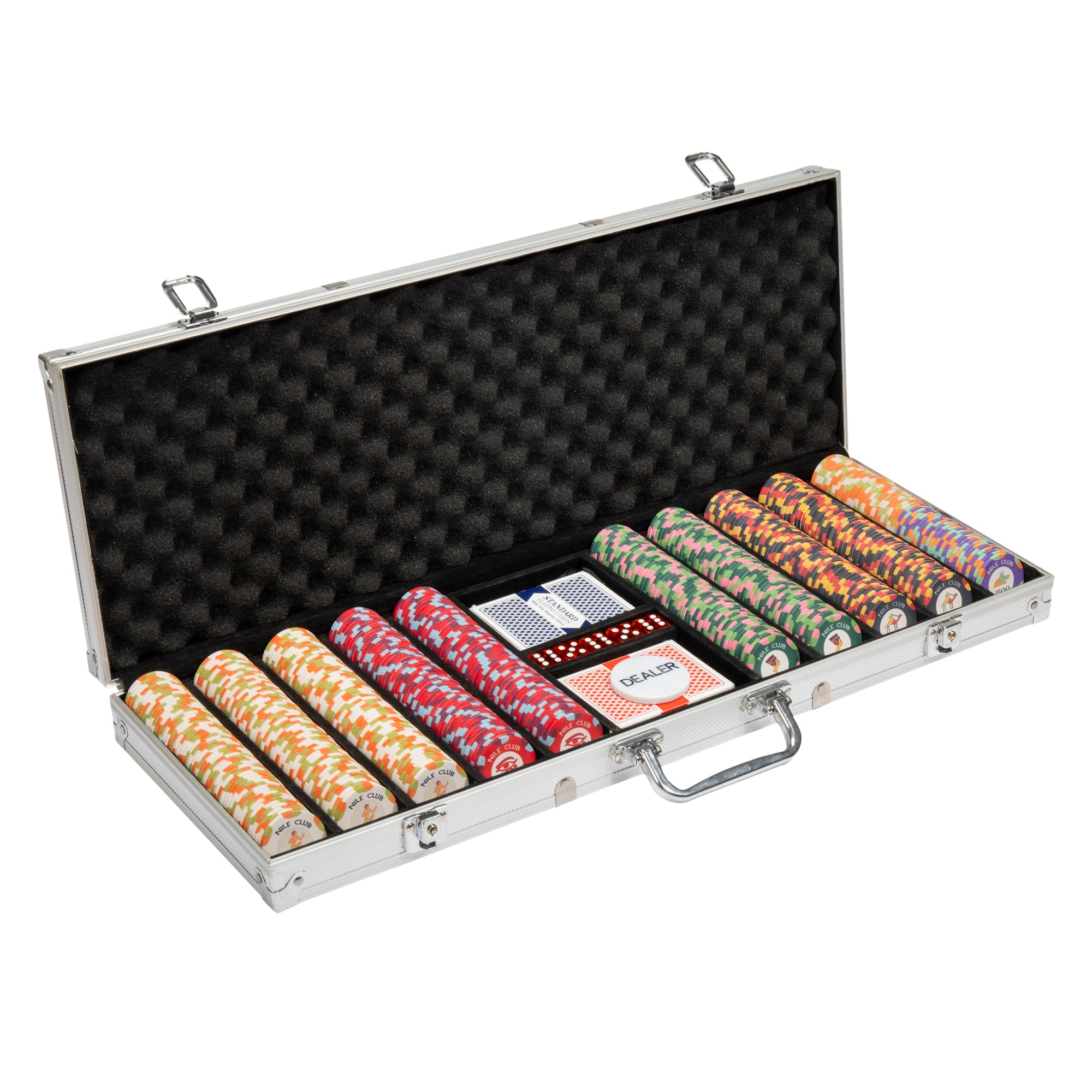 500 Ct Standard Breakout Nile Club Chip Set - Aluminum Case