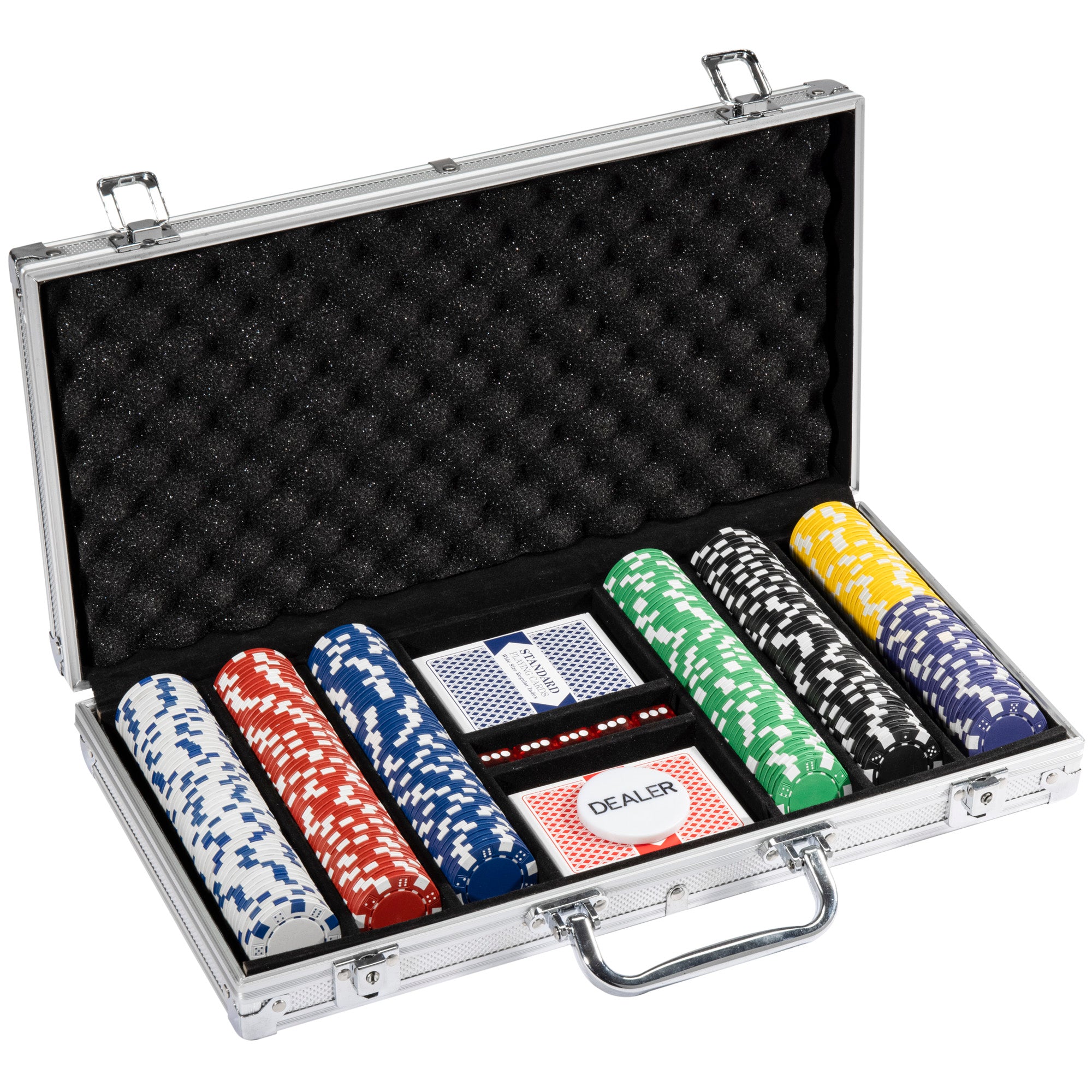 Striped Dice 11.5-gram Poker Chip Set in Aluminum Case (300 Count)