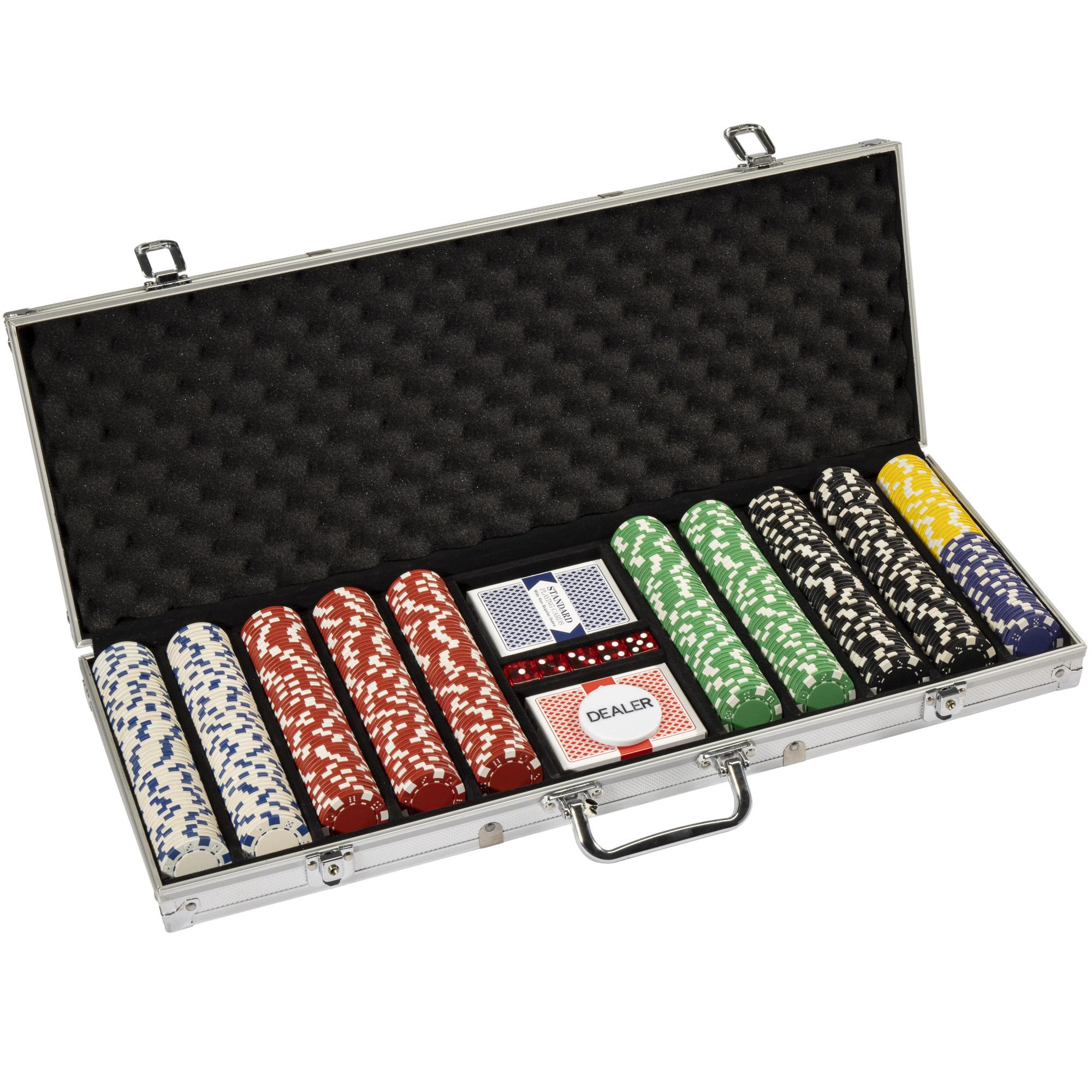 Striped Dice 11.5-gram Poker Chip Set in Aluminum Case (500 Count)