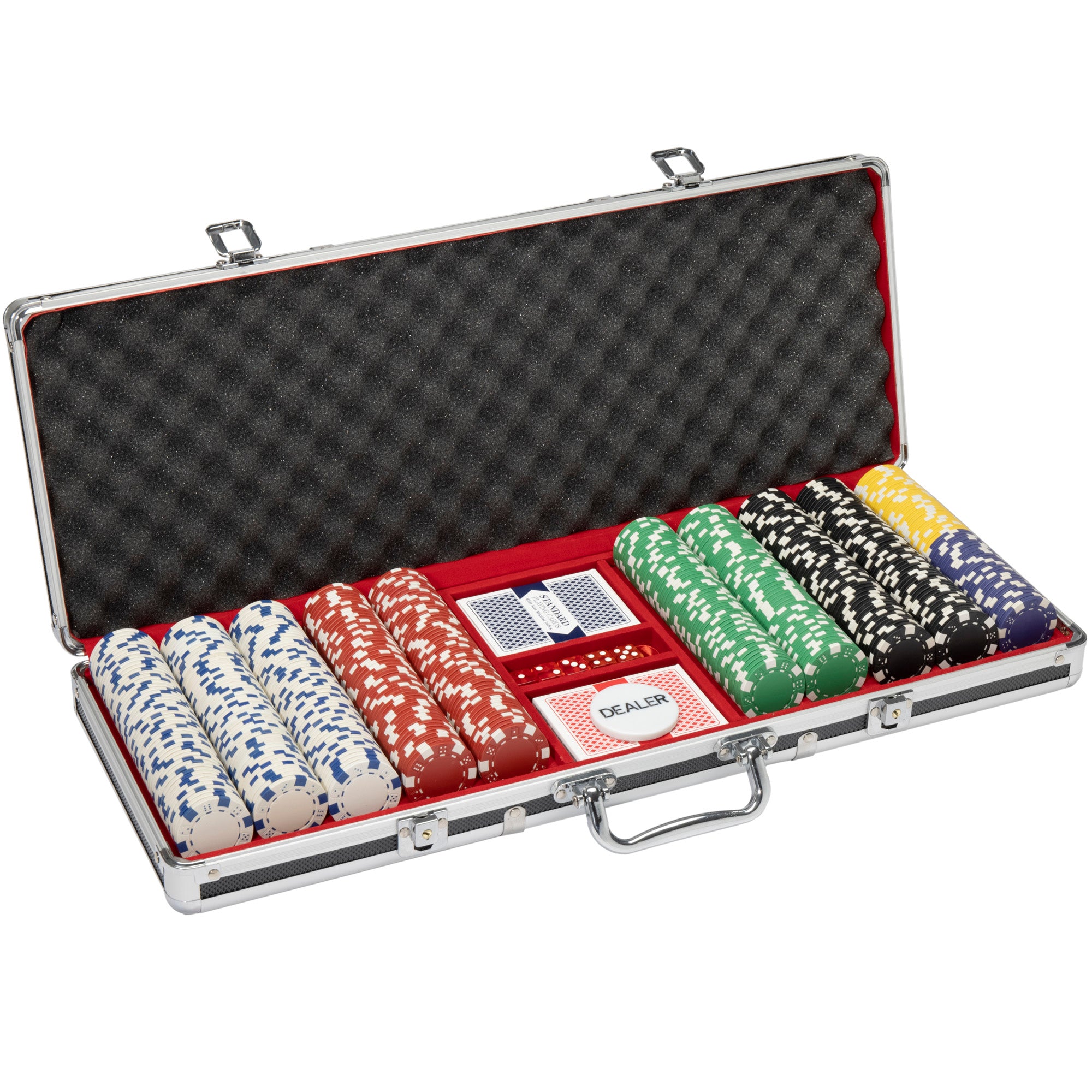 Striped Dice 11.5-gram Poker Chip Set in Black Aluminum Case (500 Count)