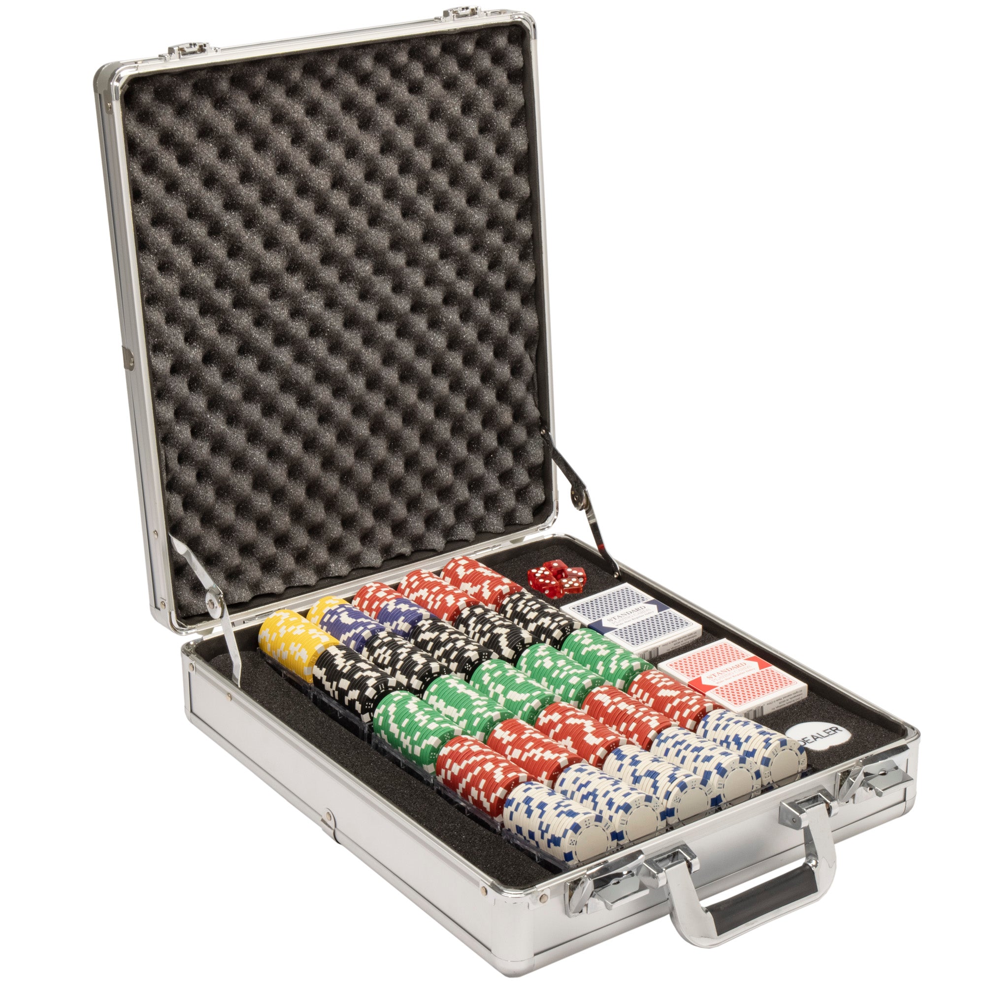 Striped Dice 11.5-gram Poker Chip Set in Claysmith Aluminum Case (500 Count)