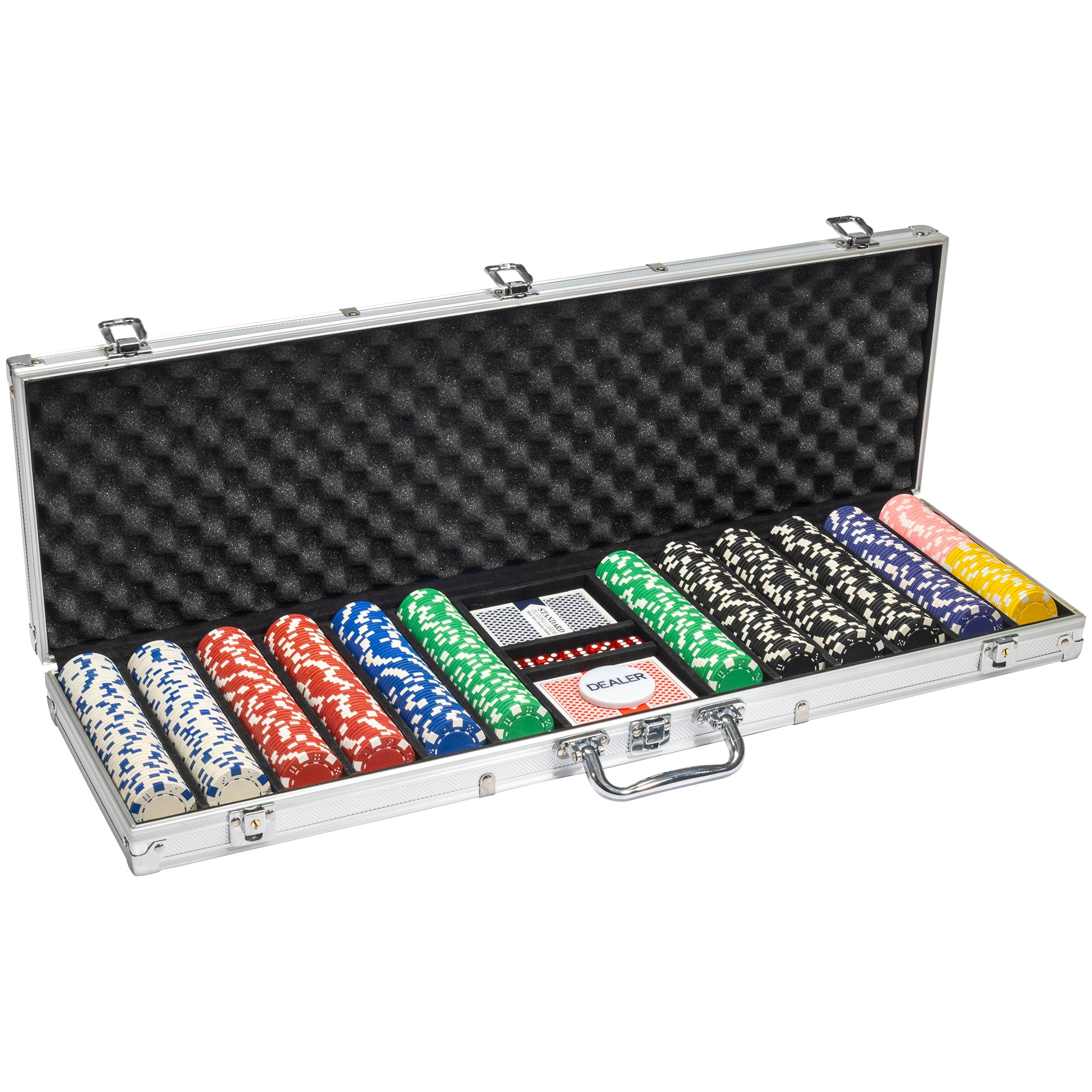 Striped Dice 11.5-gram Poker Chip Set in Aluminum Case (600 Count)