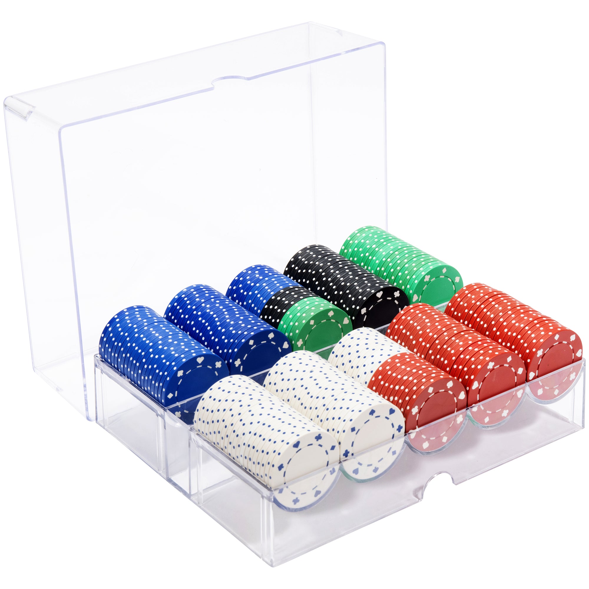 Suited 11.5-gram Poker Chip Set in Wood Carousel (200 Count)