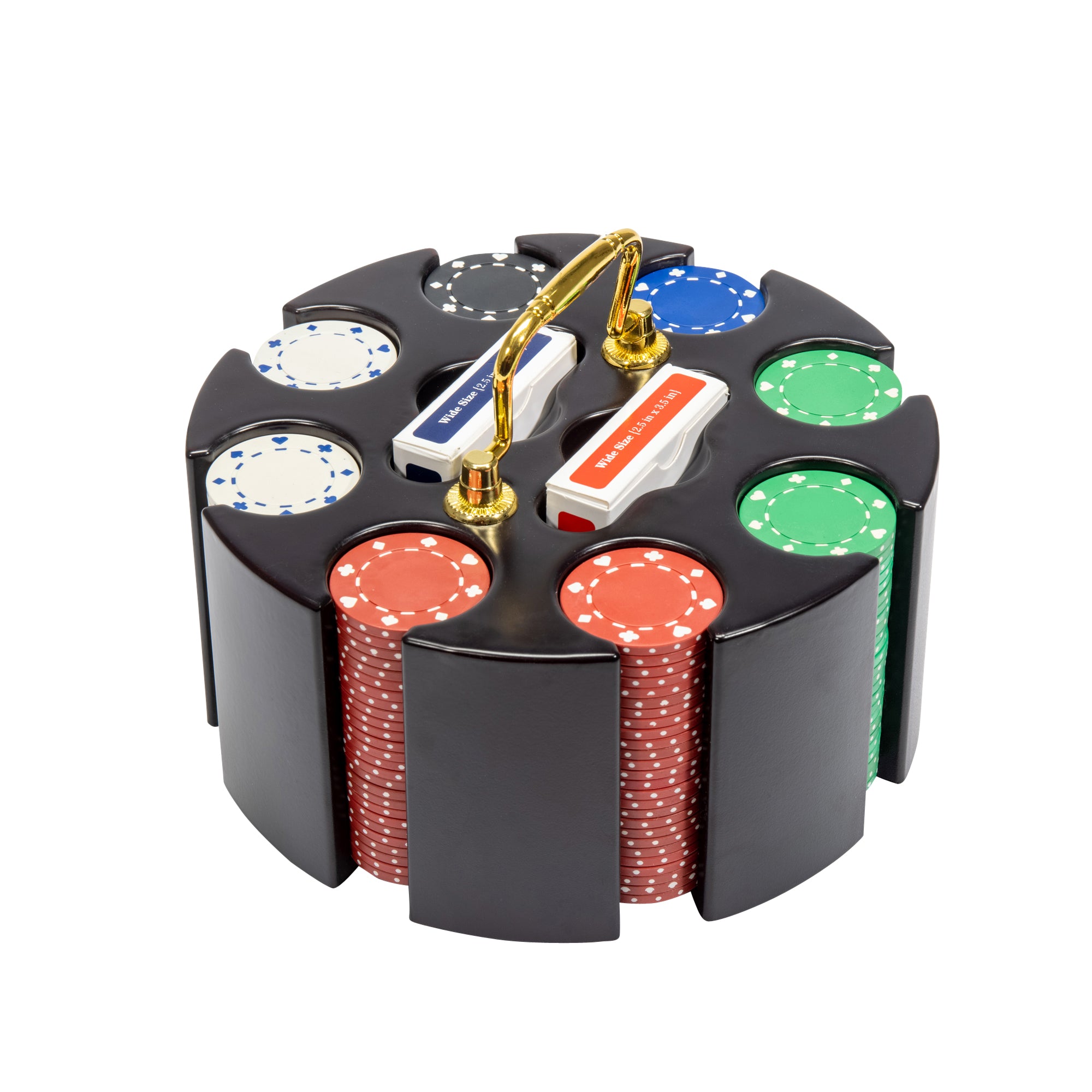 Suited 11.5-gram Poker Chip Set in Wood Carousel (200 Count)