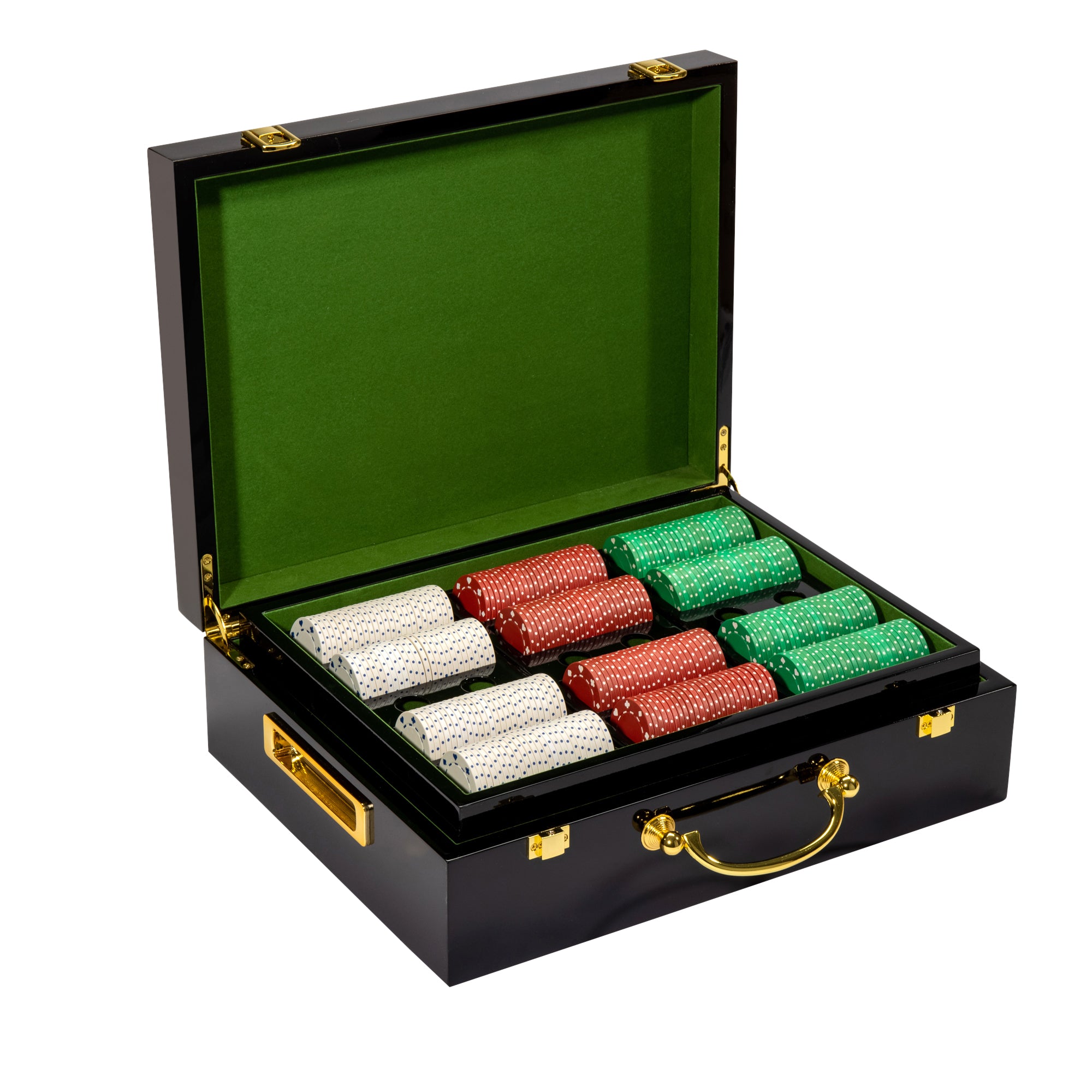 500 Ct Suited 11.5 Gram Poker Chip Set w/ Hi Gloss Wooden Case