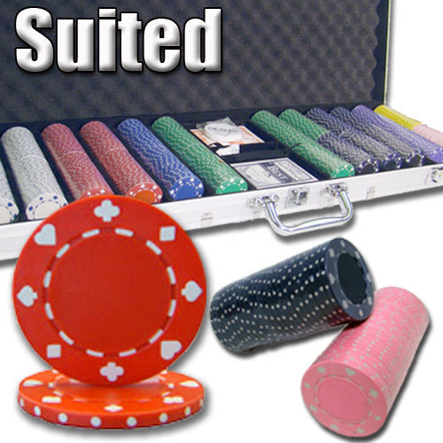 Suited 11.5-gram Poker Chip Set in Aluminum Case (600 Count)