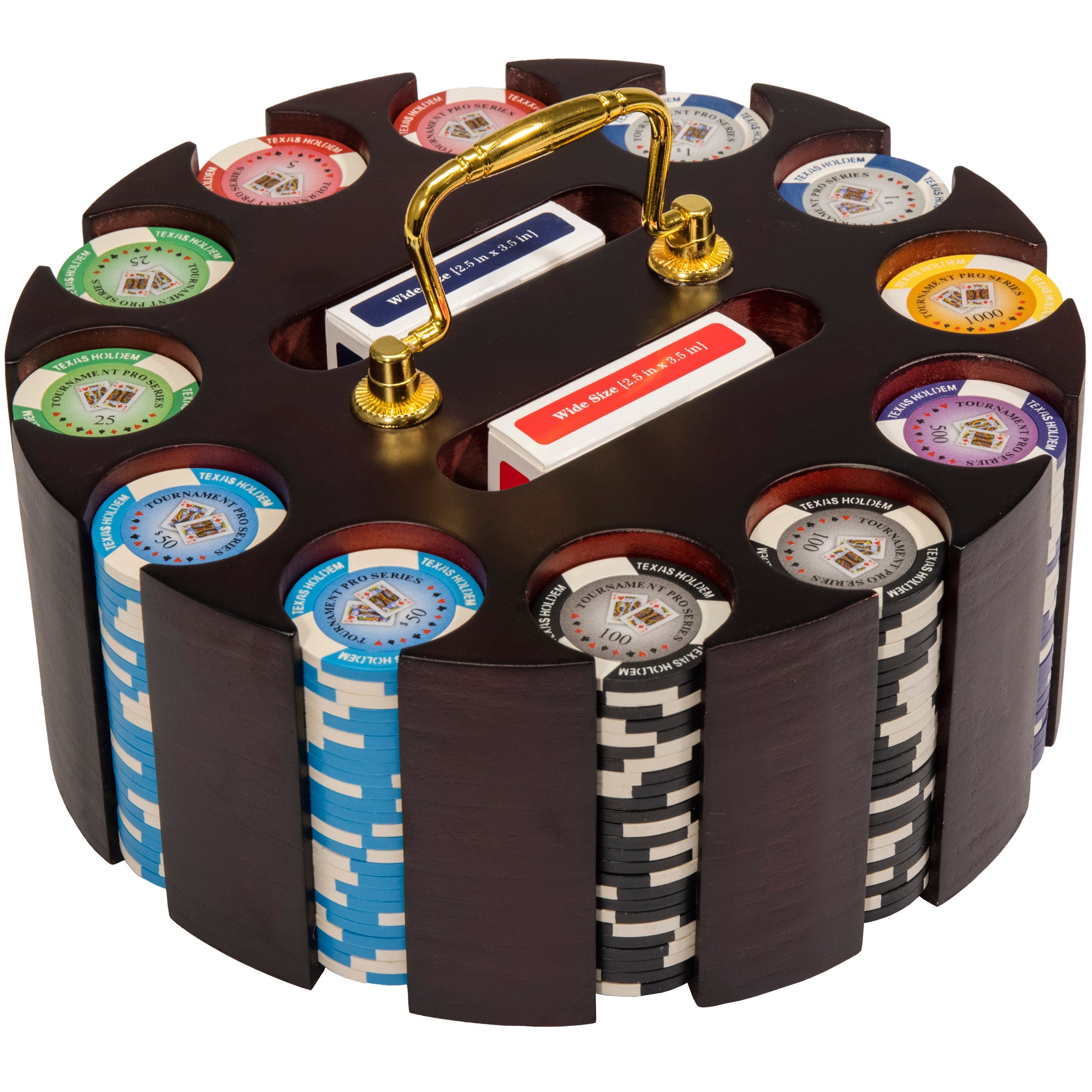 Tournament Pro 11.5-gram Poker Chip Set in Wood Carousel (300 Count)