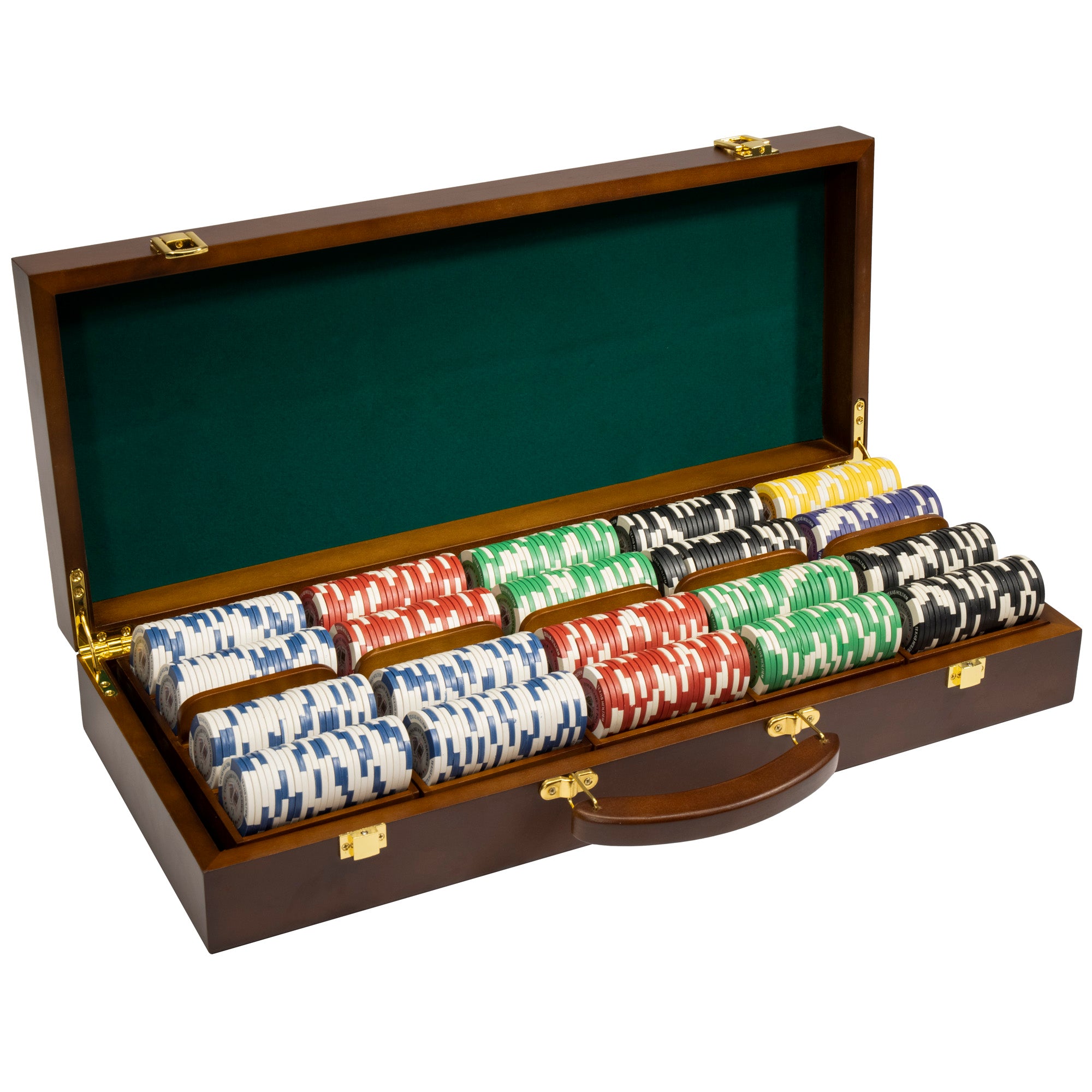 500 Ct Tournament Pro 11.5 Gram Poker Chip Set w/ Walnut Wooden Case