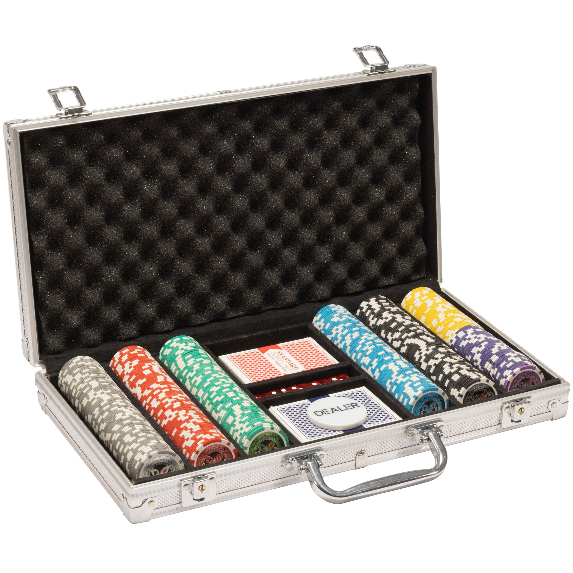 Ultimate 14-gram Poker Chip Set in Aluminum Case (300 Count) - Clay Composite