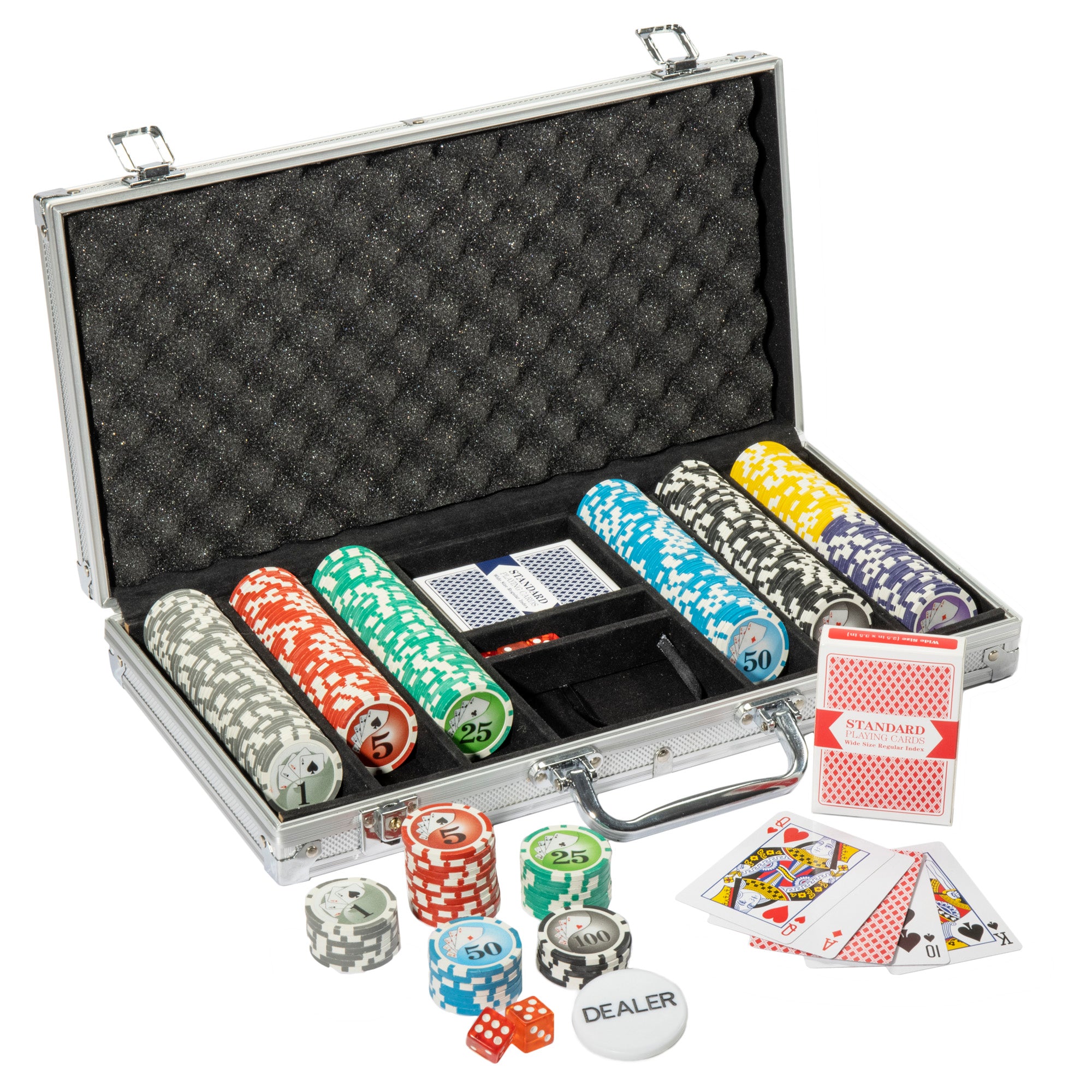 Yin Yang 14-gram Poker Chip Set in Aluminum Case (300 Count) - Clay Composite