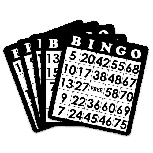 Bingo Cards, Black (18-pack)