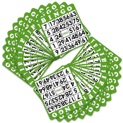 Bingo Cards, Green (100-pack)