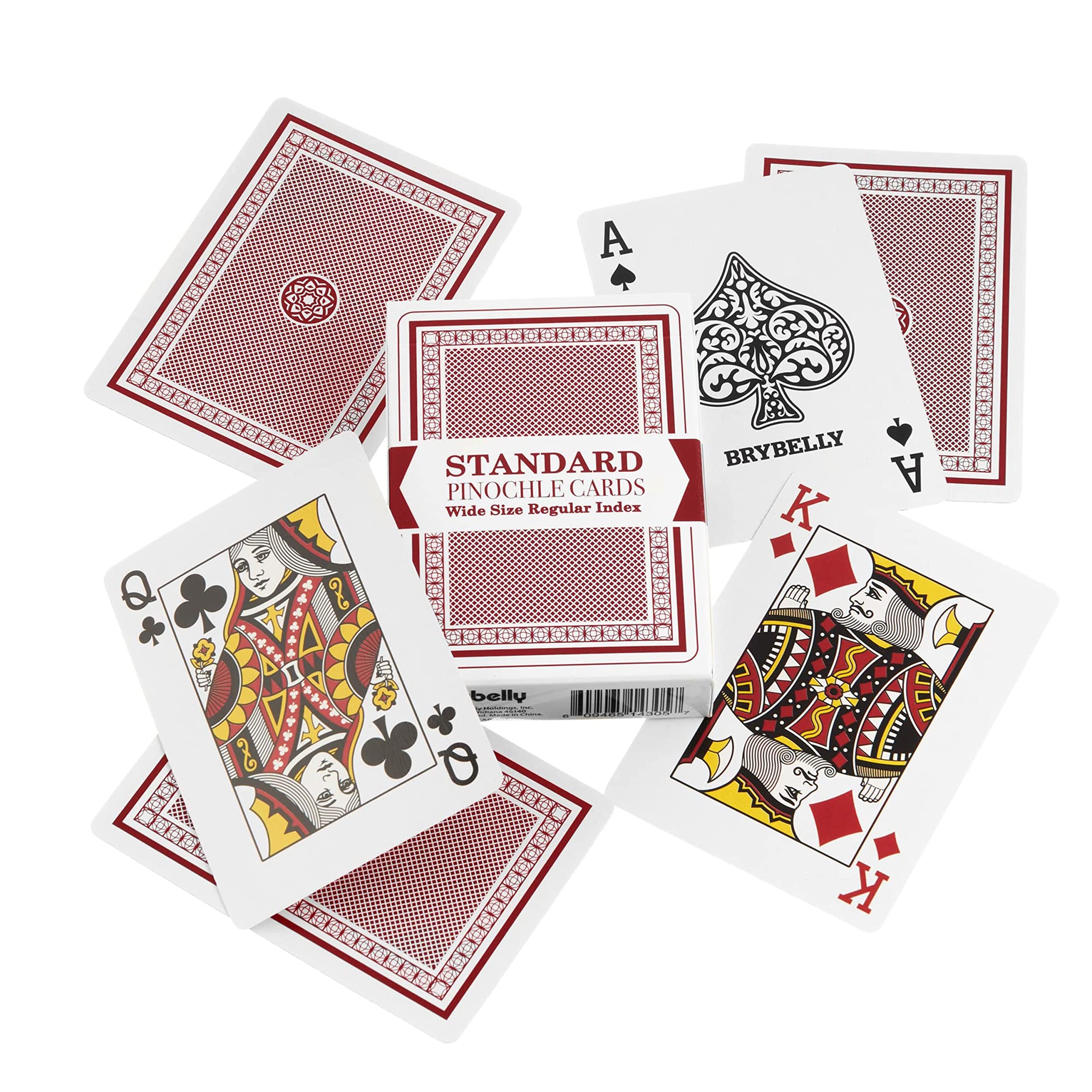 Brybelly Pinochle Playing Cards (12-pack) - Red, Poker Size, Regular Index