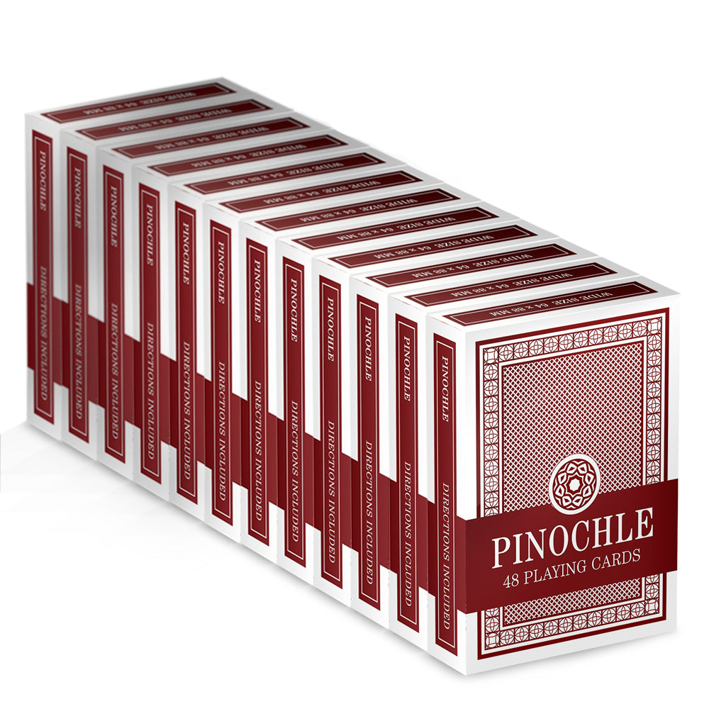 Brybelly Pinochle Playing Cards (12-pack) - Red, Poker Size, Regular Index