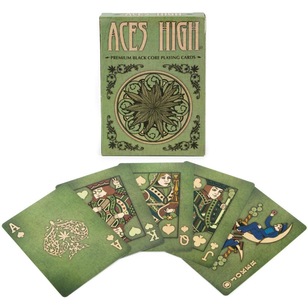 Aces High Green Playing Cards