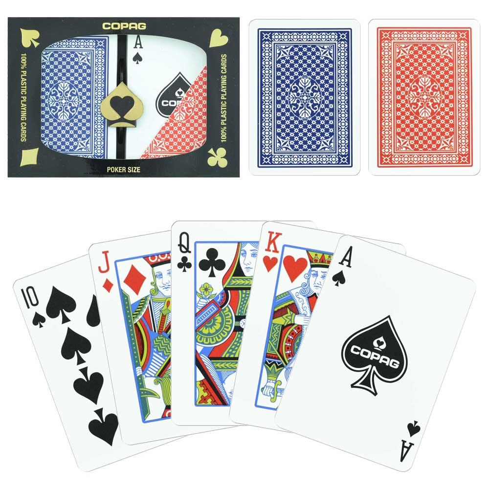 Copag Pinochle Set - Red/Blue, Poker Size, Regular Index