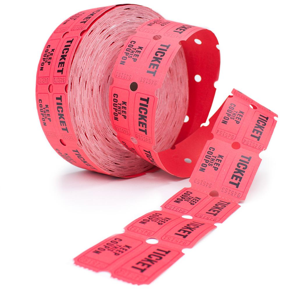 Double Roll Raffle Tickets, Red (2000 Count)
