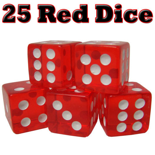 Game Dice, 16 mm Red (25-pack)