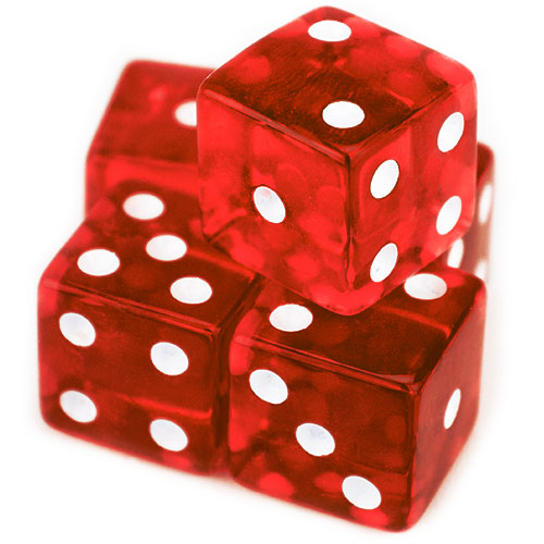 5 Red Dice - 16mm