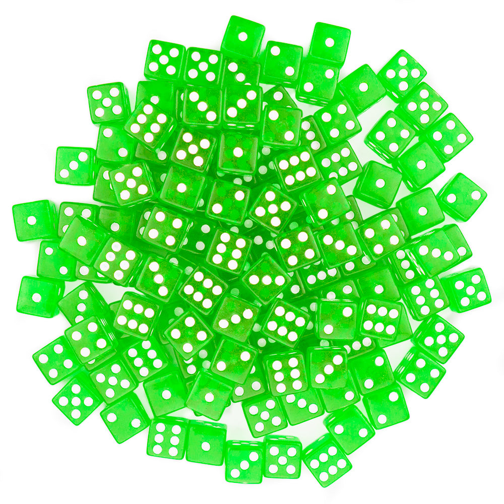 Game Dice, 16 mm (100-pack Green)