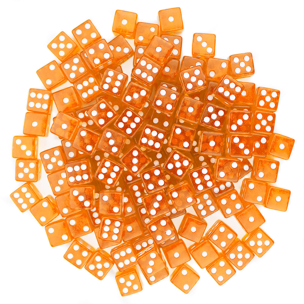 Game Dice, 16 mm (100-pack Orange)