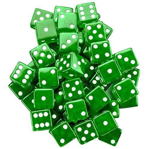 Game Dice, 19 mm Green (25-pack)